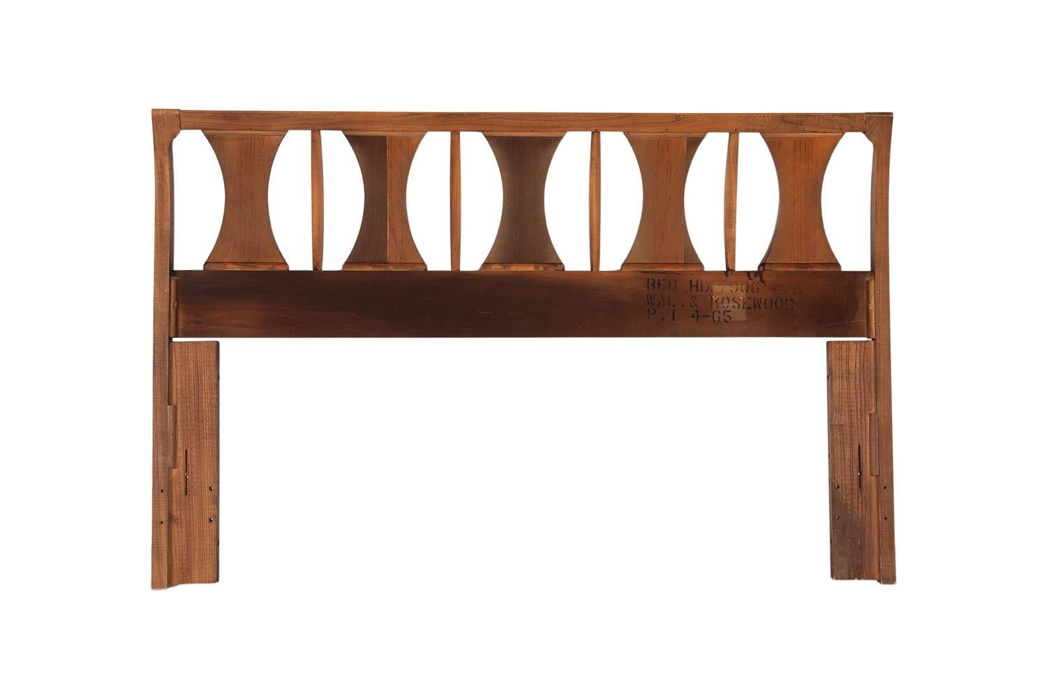 Late 20th Century Vintage Mid-Century Kent Coffey Queen Headboard