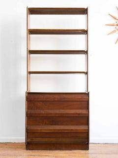 Vintage Mid Century Lane First Edition Tilt Out Record Cabinet