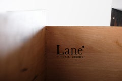 Vintage Mid-Century Lane Staccato Brutalist Walnut Highboy Dresser