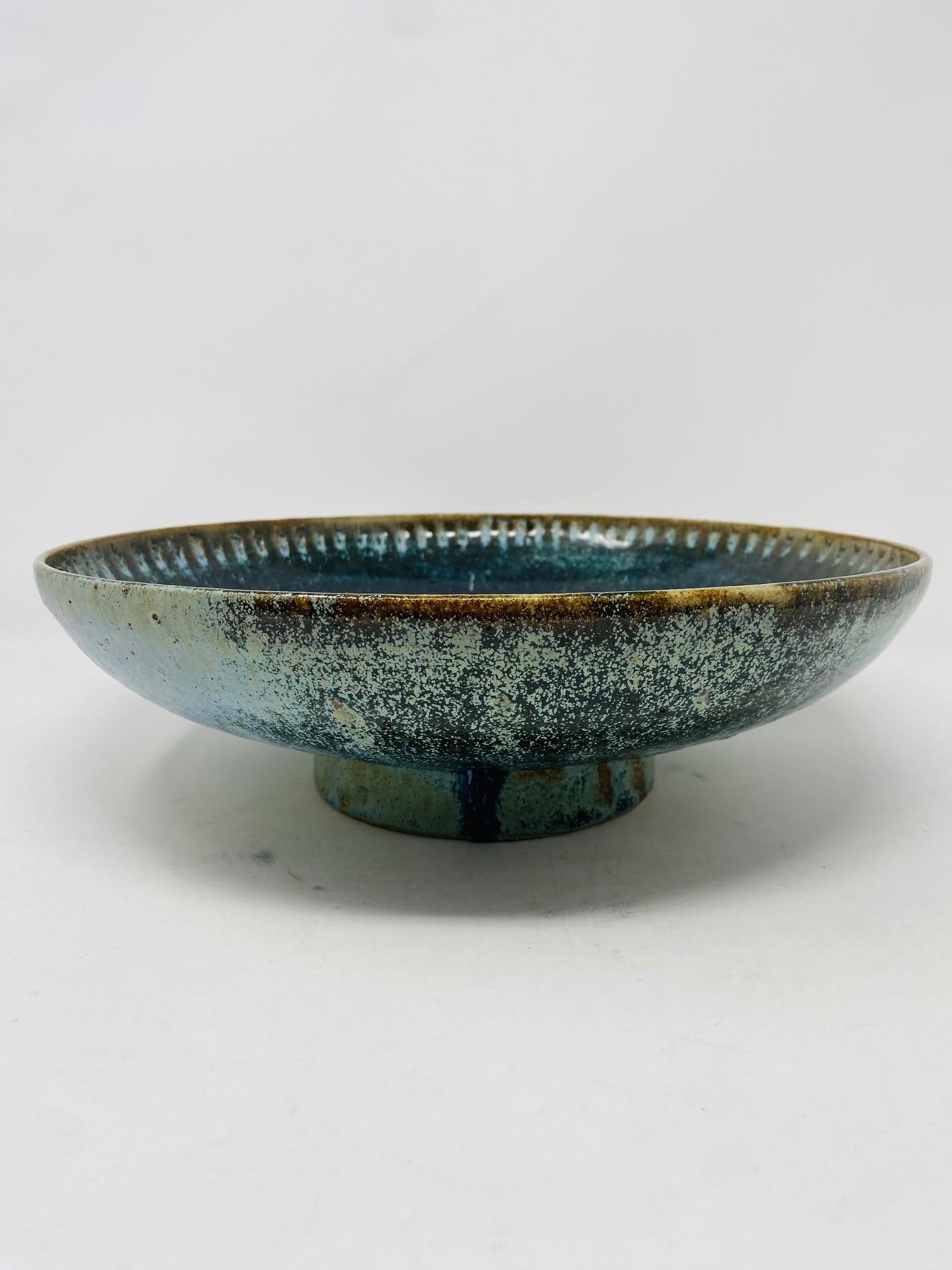 Vintage Mid-Century Large Ceramic Bowl in the style of Joel Edwards California 3