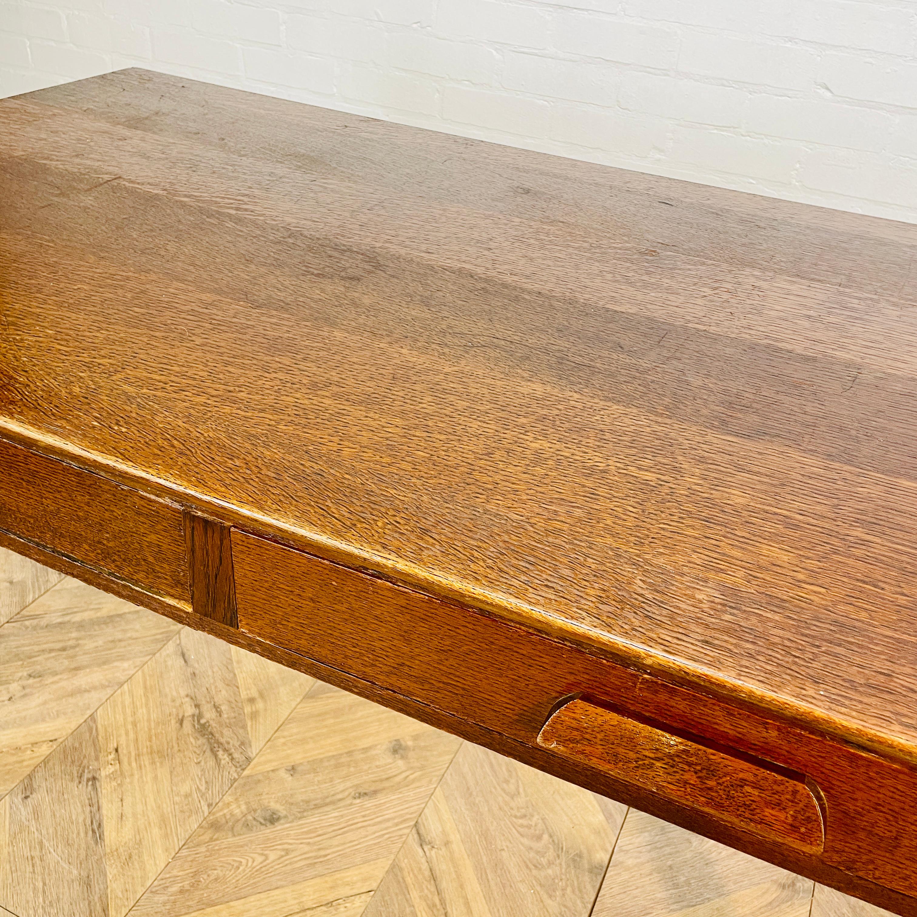 Vintage Mid-Century Large Former Headmasters Desk, 1960s In Good Condition In Ely, GB