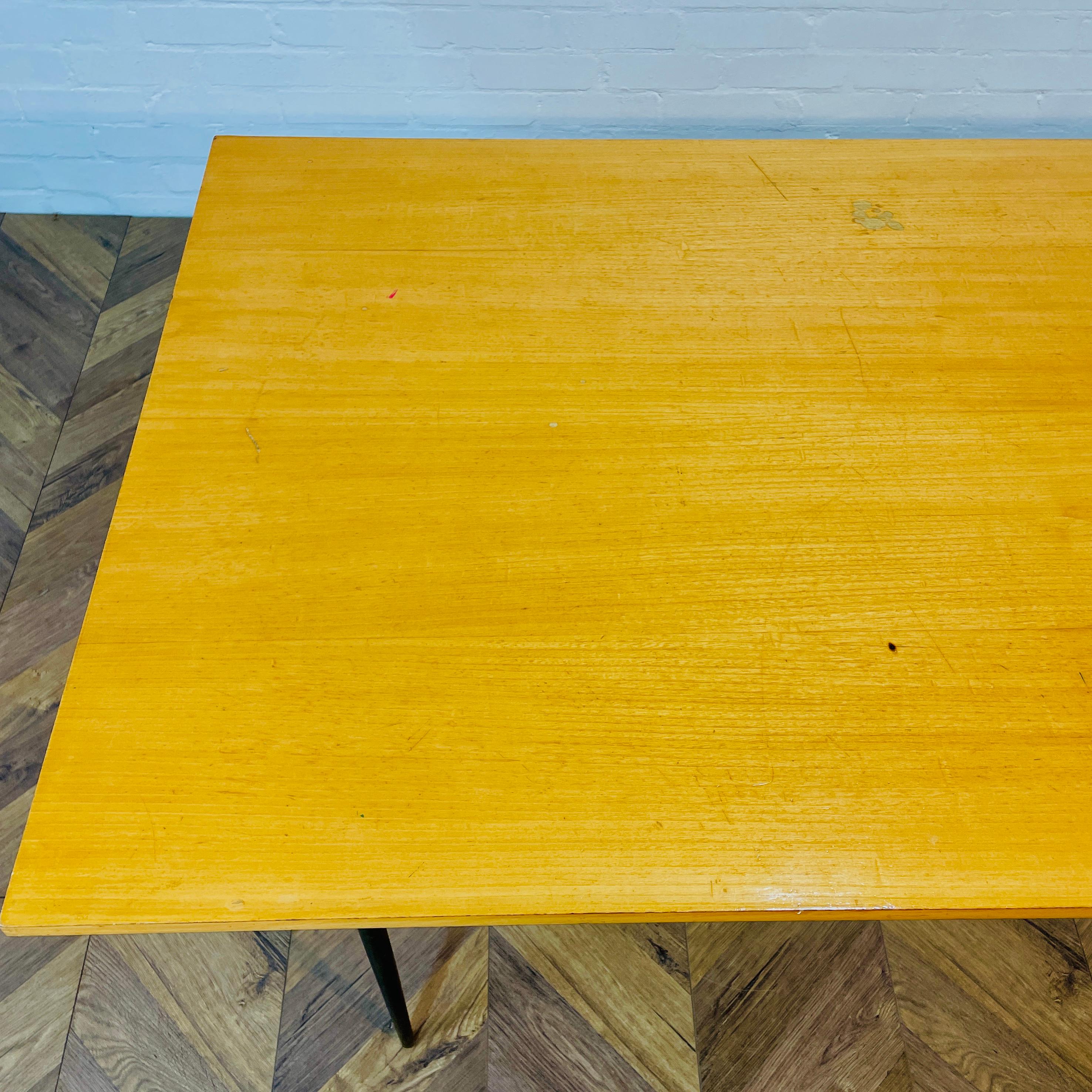 Vintage Mid-Century Large Former Lab Table, Steel Frame, 1970s For Sale 7
