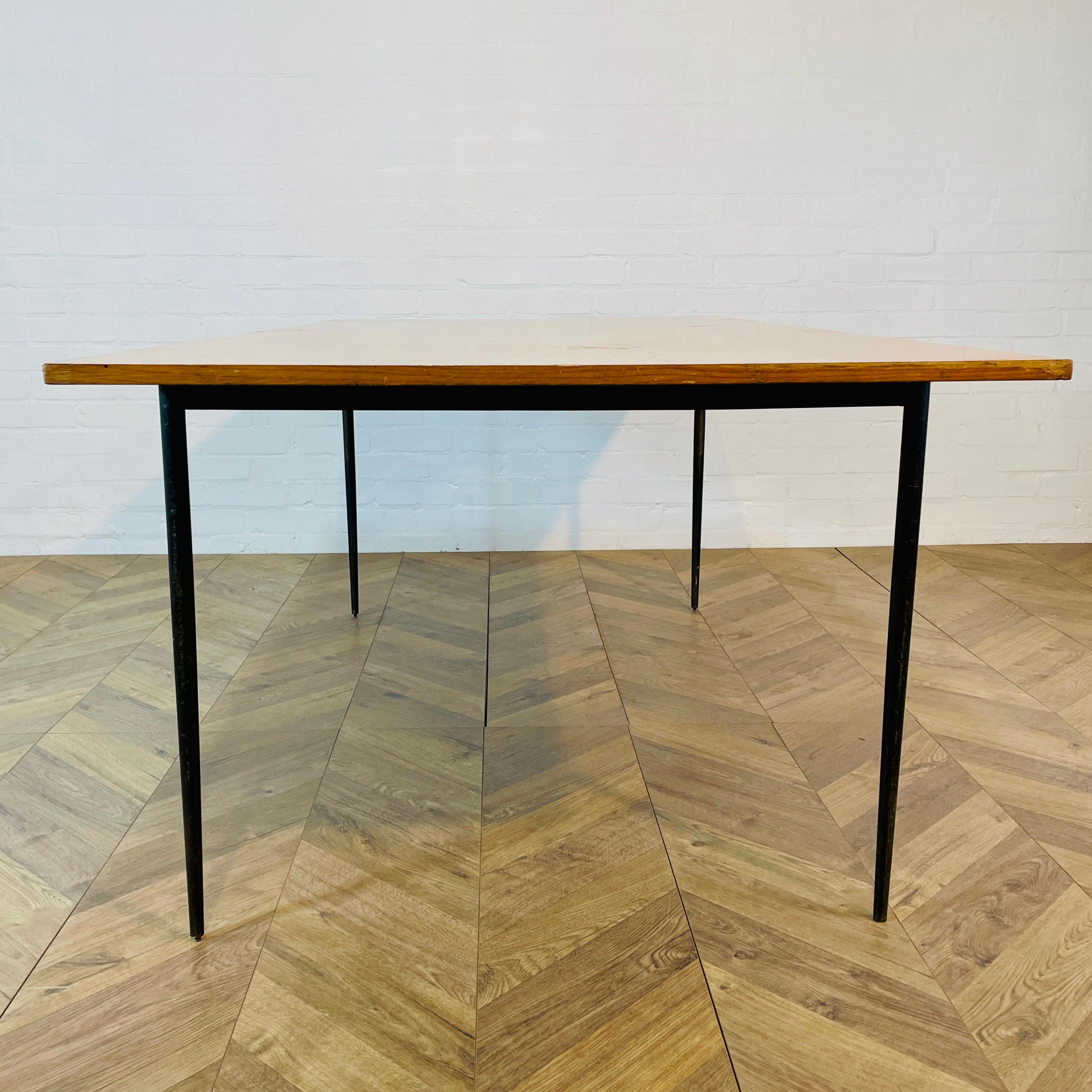 Mid-Century Modern Vintage Mid-Century Large Former Lab Table, Steel Frame, 1970s For Sale