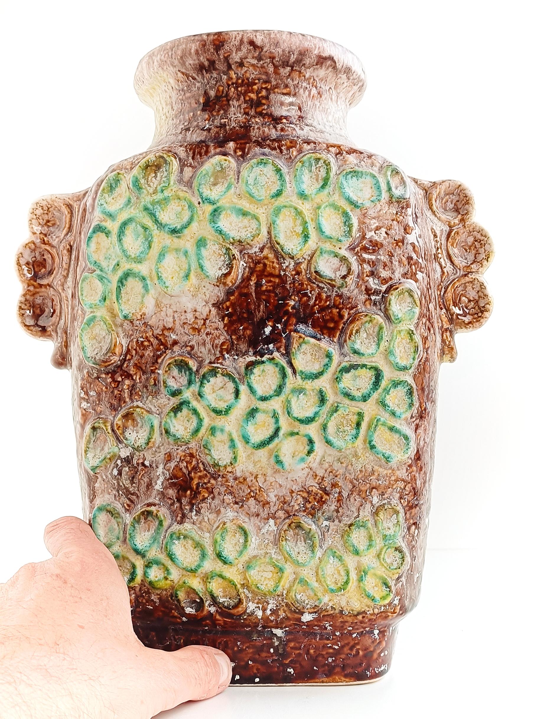 Glazed Large West German Vintage Mid Century Dümler & Breiden Ceramic Vase 1960s For Sale