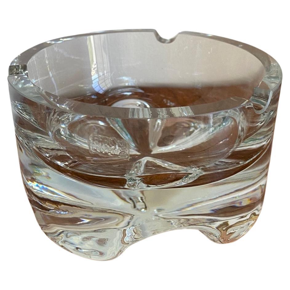 Vintage Mid-Century Lead Crystal Ashtray Bowl Made in Poland For Sale