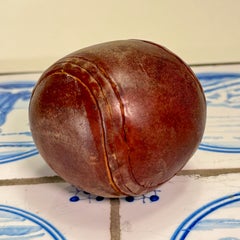 Vintage Mid-Century Leather Baseball Paperweight