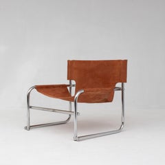 Vintage Mid-Century Leather Sling Chair by Rodney Kinsman for OMK