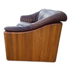 Vintage Mid Century Leather Sofa