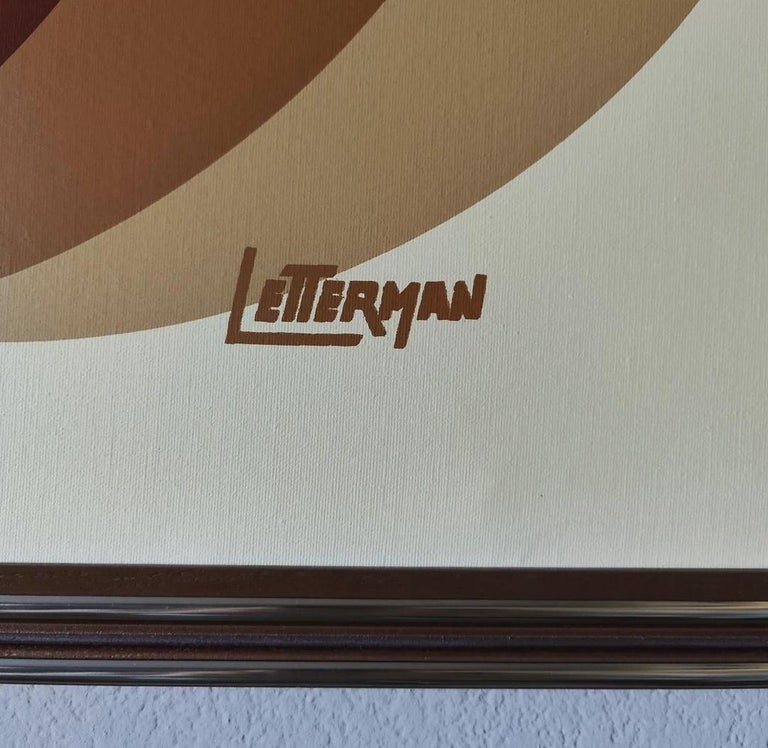 Vintage MidCentury Letterman Oil on Canvas Art Piece For Sale at 1stDibs