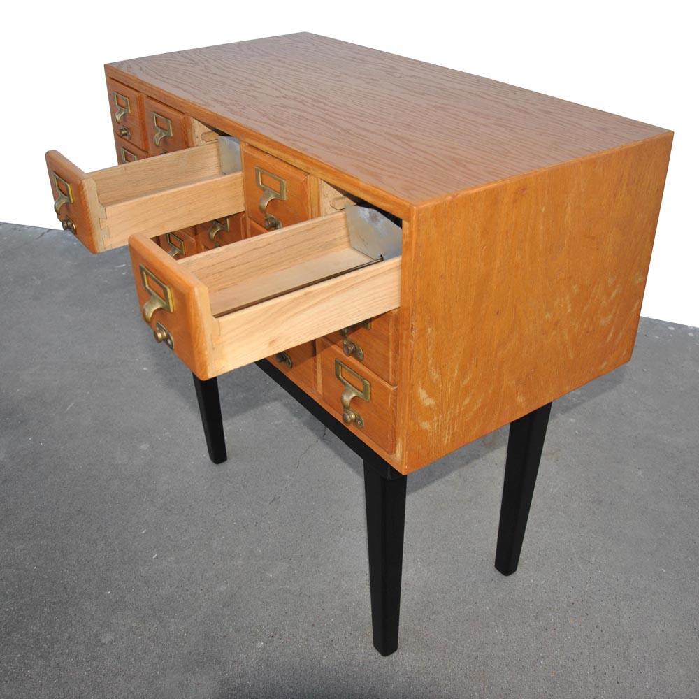 Mid-20th Century Vintage Midcentury Library Card Catalogue Console
