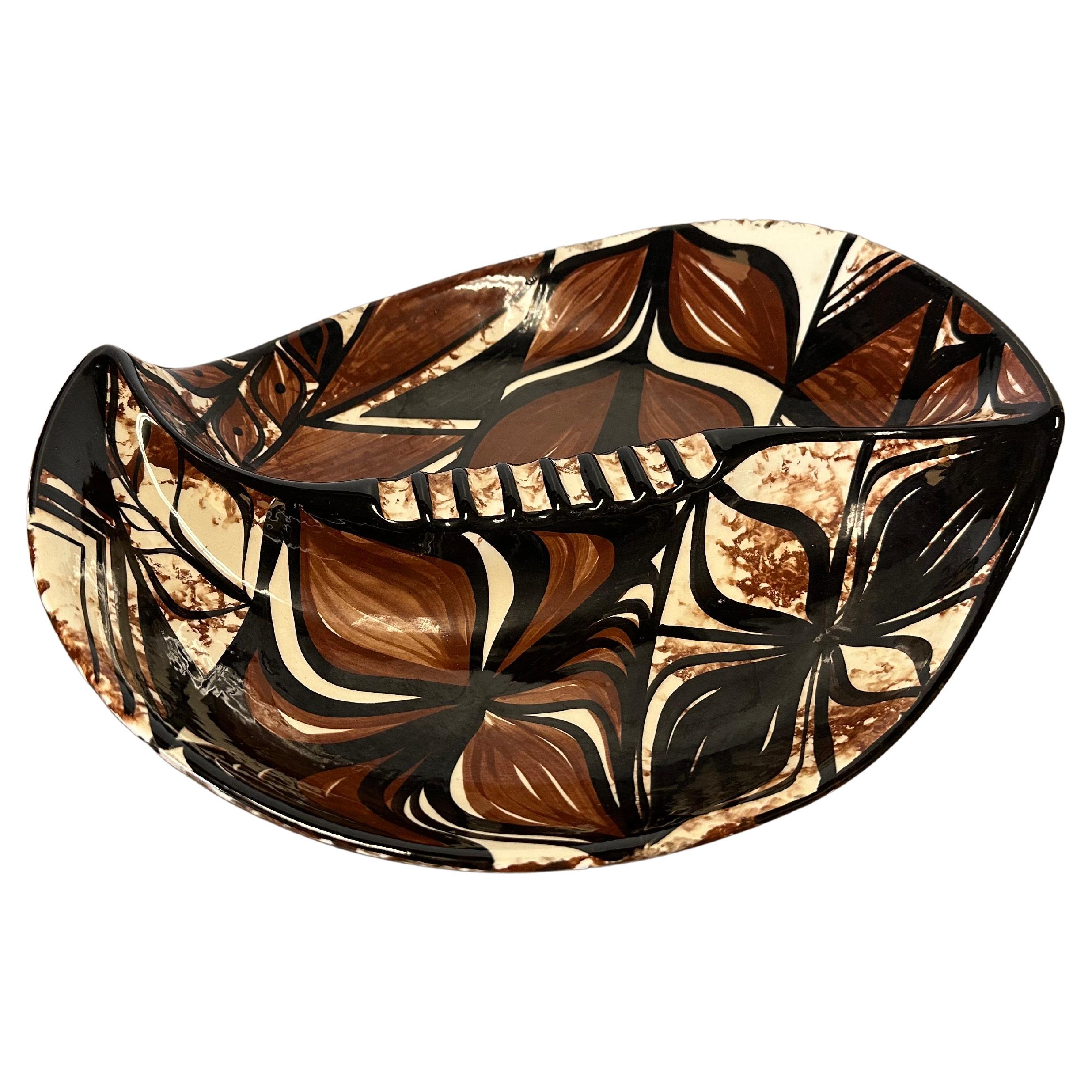 Vintage Mid-Century Linaka's of Hawaii Hand bemalt Serviertablett & Aschenbecher (Moderne der Mitte des Jahrhunderts) im Angebot