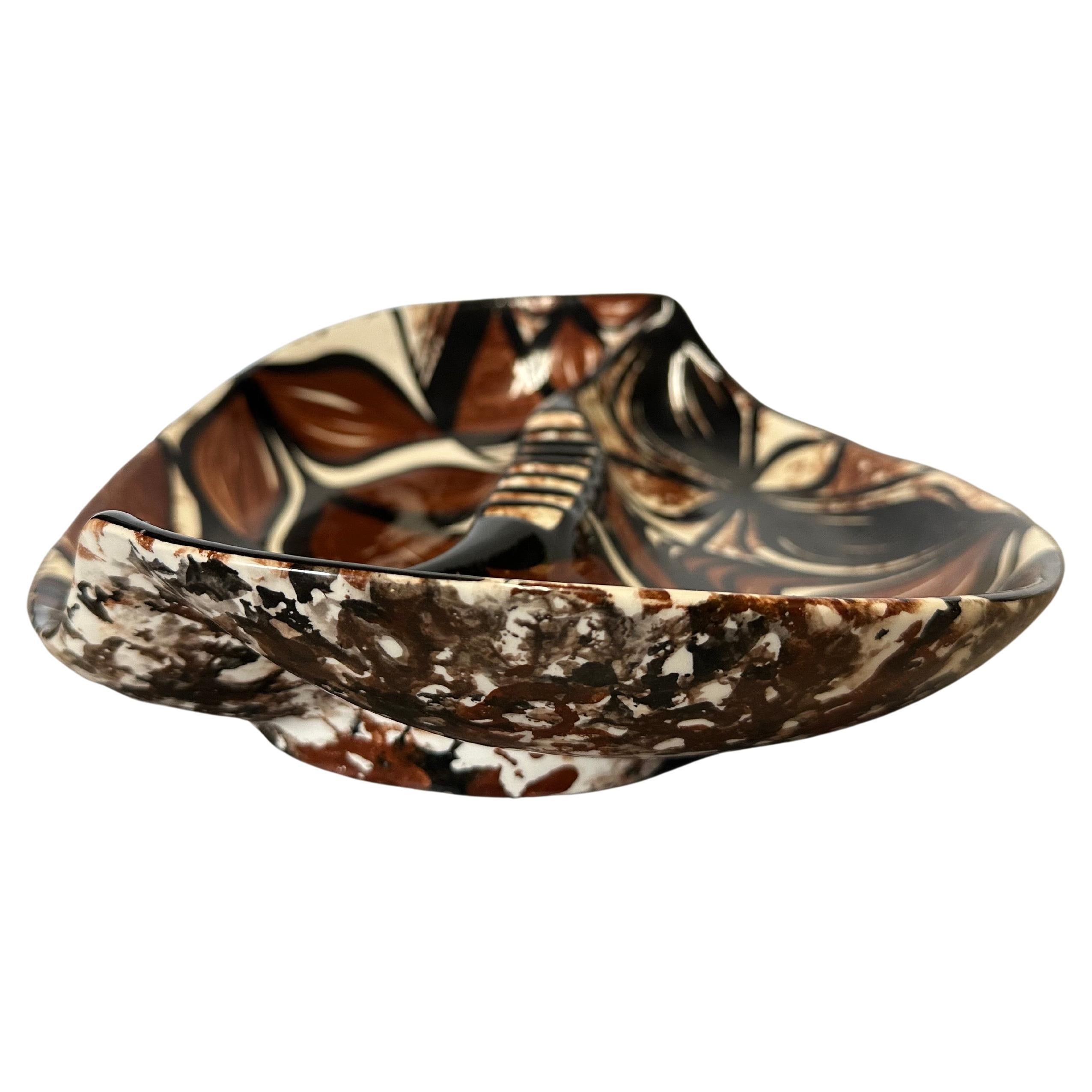 Vintage Mid-Century Linaka's of Hawaii Hand bemalt Serviertablett & Aschenbecher im Zustand „Gut“ im Angebot in San Diego, CA