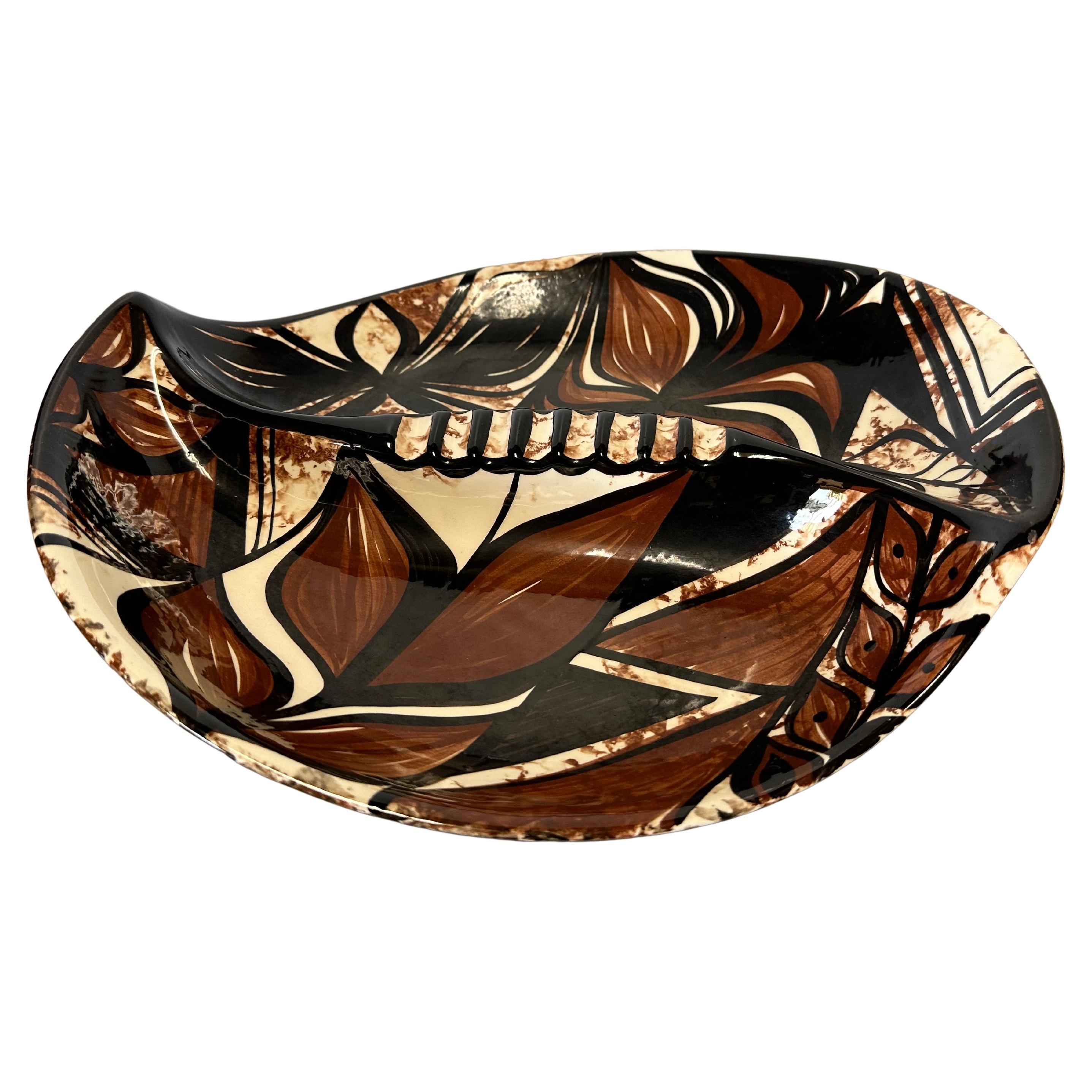 Vintage Mid-Century Linaka's of Hawaii Hand bemalt Serviertablett & Aschenbecher im Angebot 1