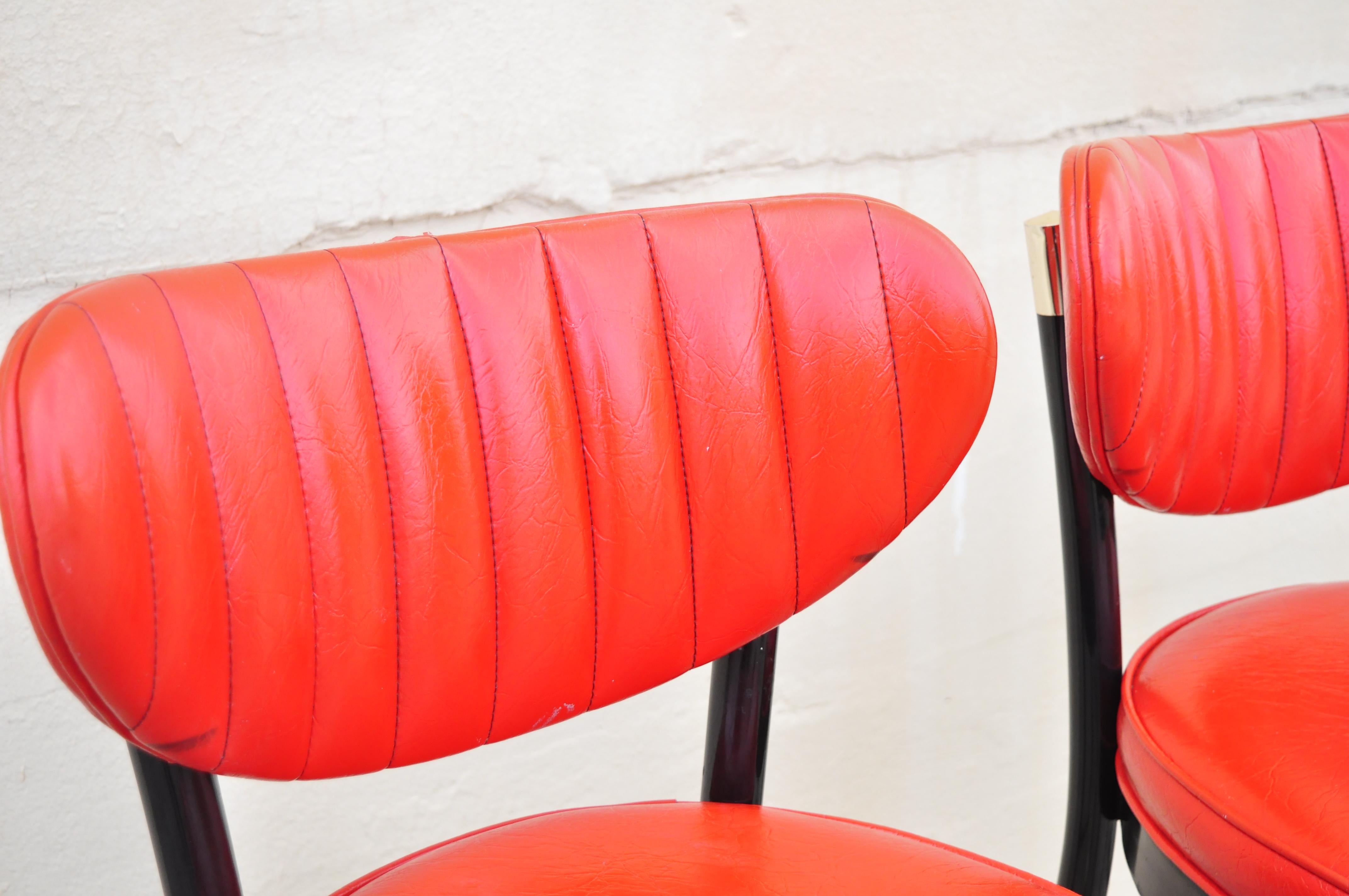 black and red bar stools