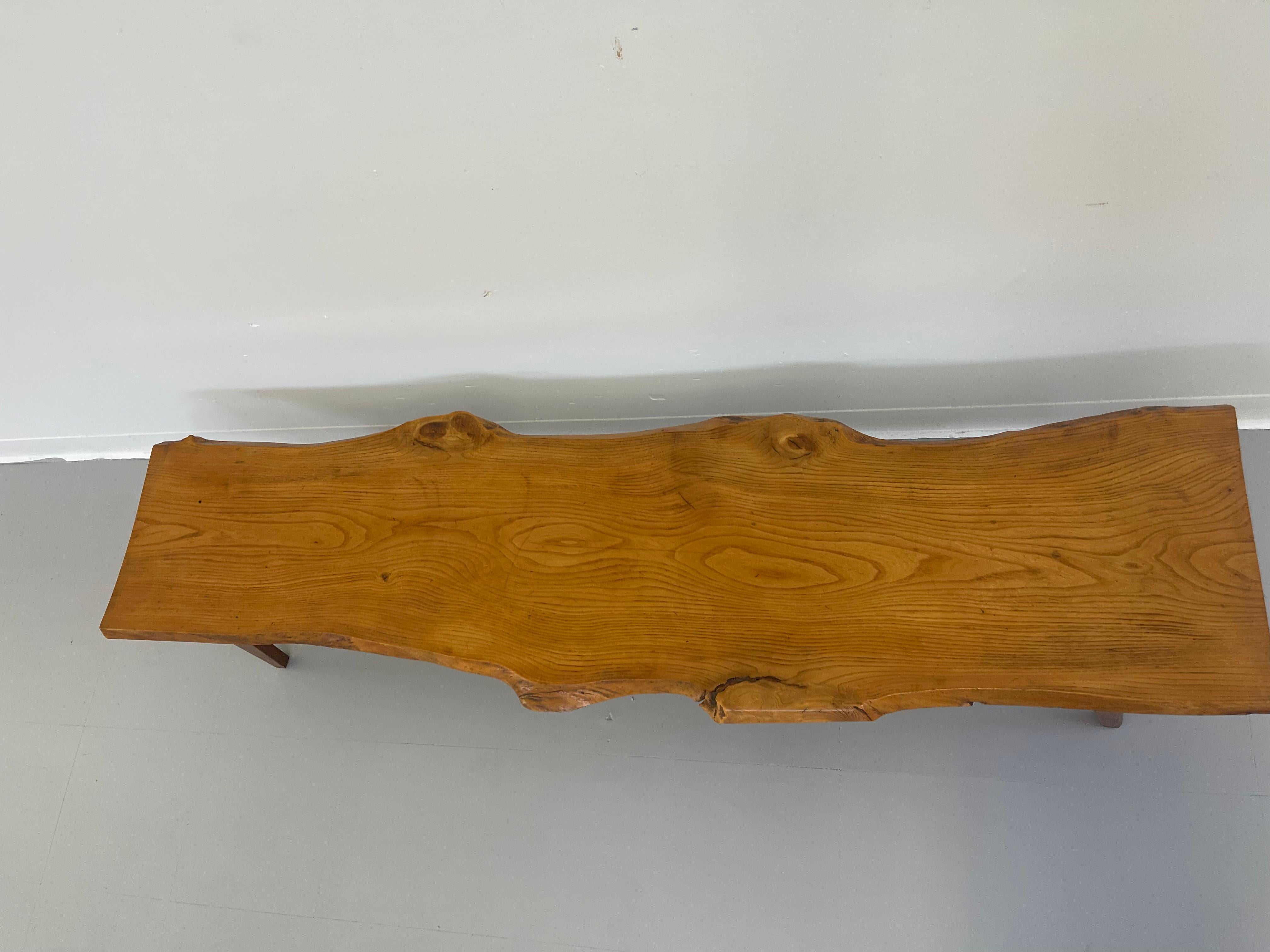 Panchina vintage di metà secolo in Wood con gambe affusolate in vendita 4
