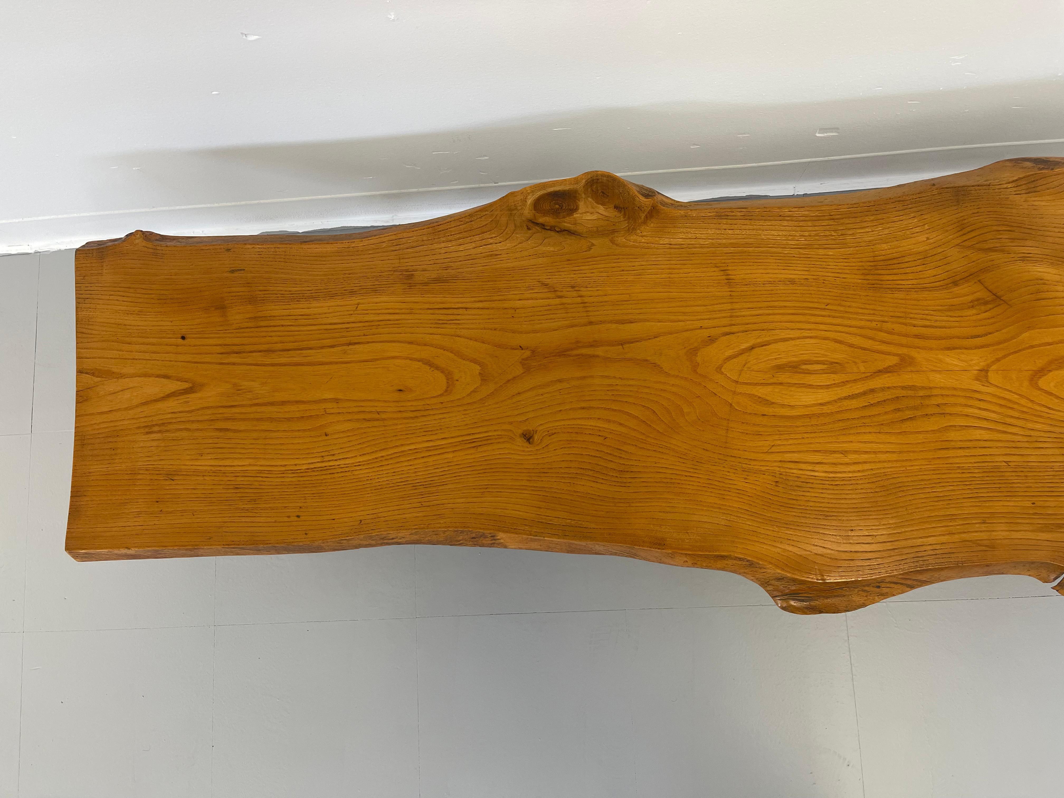 Panchina vintage di metà secolo in Wood con gambe affusolate in vendita 2