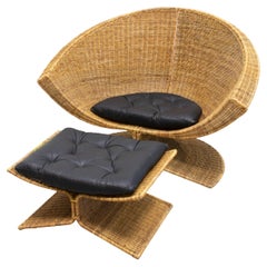 Vintage Mid Century "Lotus" Chair and Ottoman by Miller Yee Fong