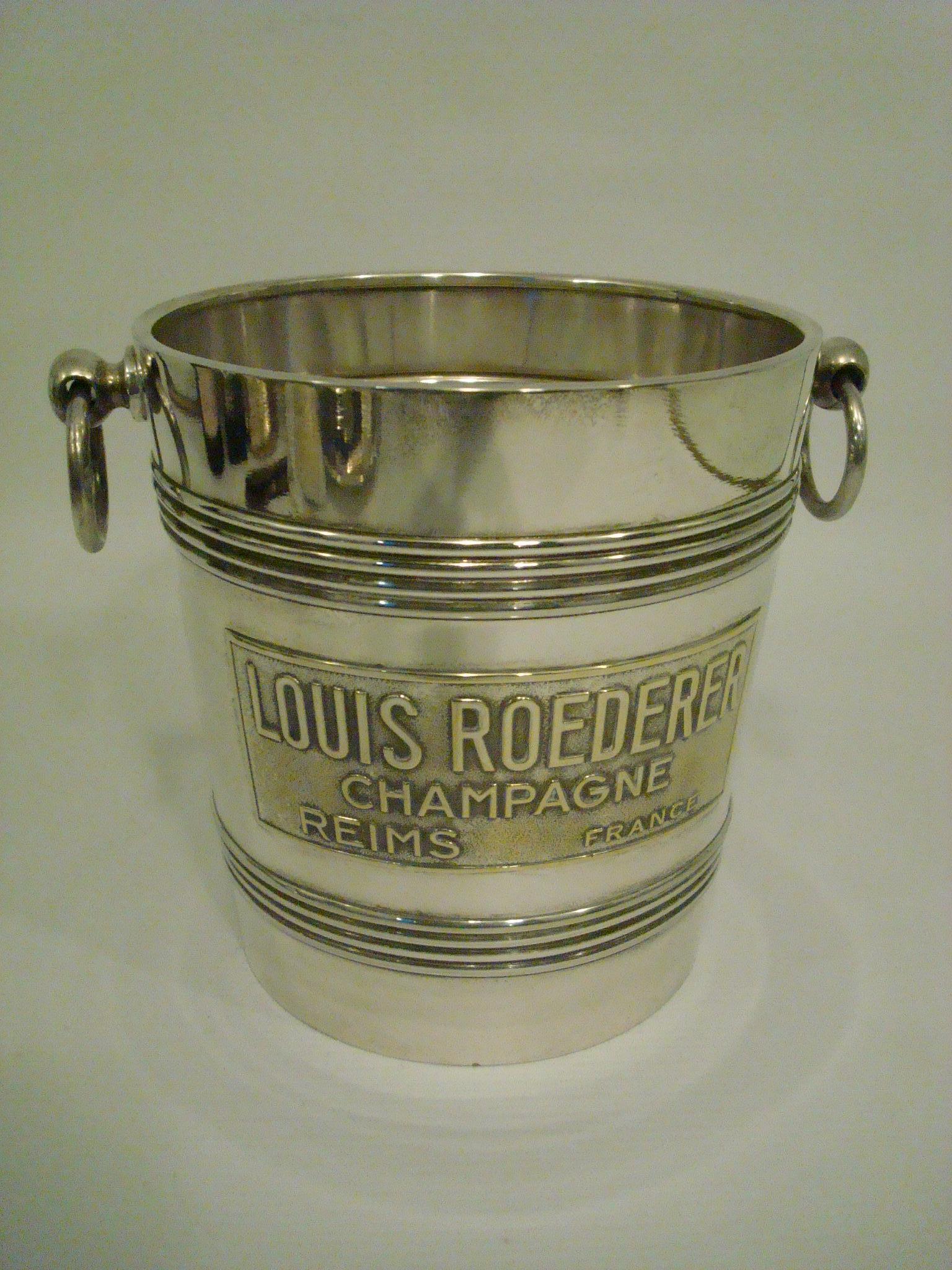 French Vintage Mid-Century Louis Roederer Champagne Cooler / Bucket, Hermès Paris