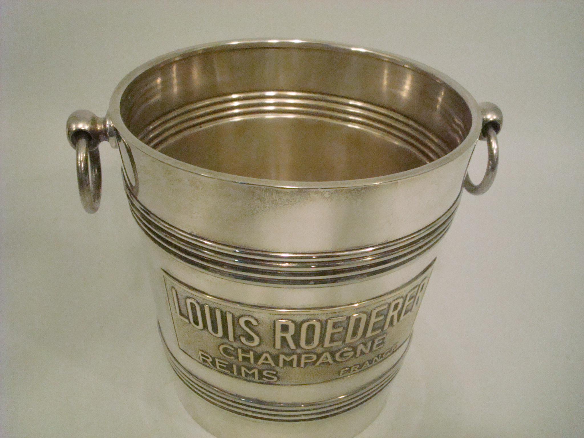 Silvered Vintage Mid-Century Louis Roederer Champagne Cooler / Bucket, Hermès Paris