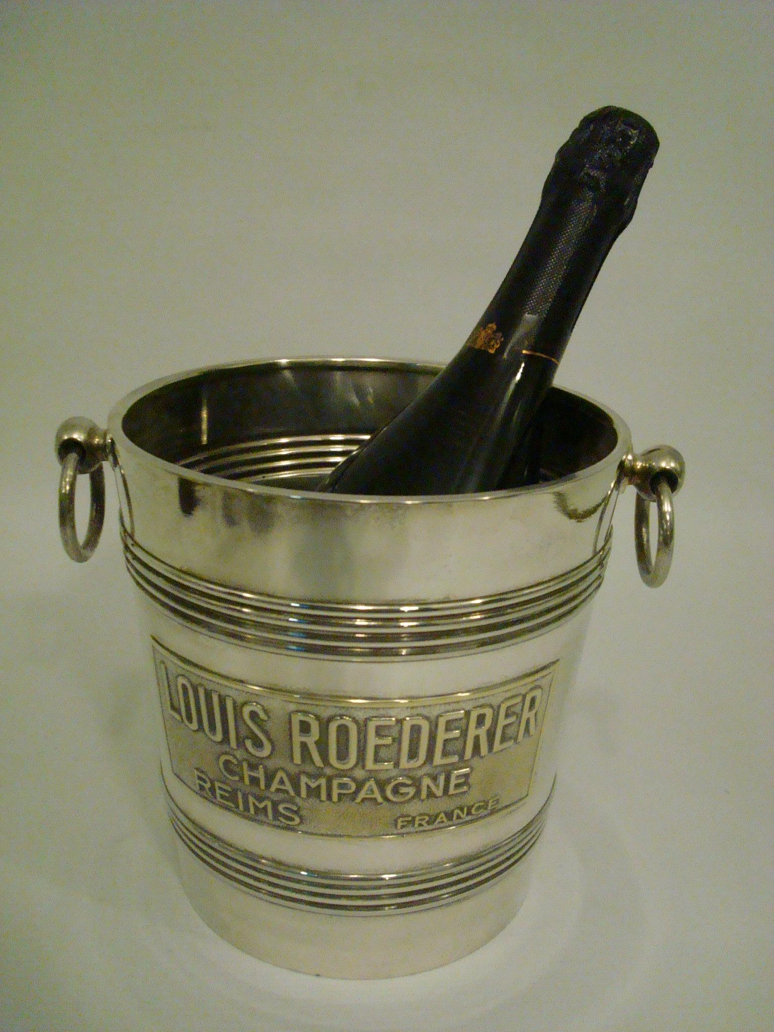 Metal Vintage Mid-Century Louis Roederer Champagne Cooler / Bucket, Hermès Paris