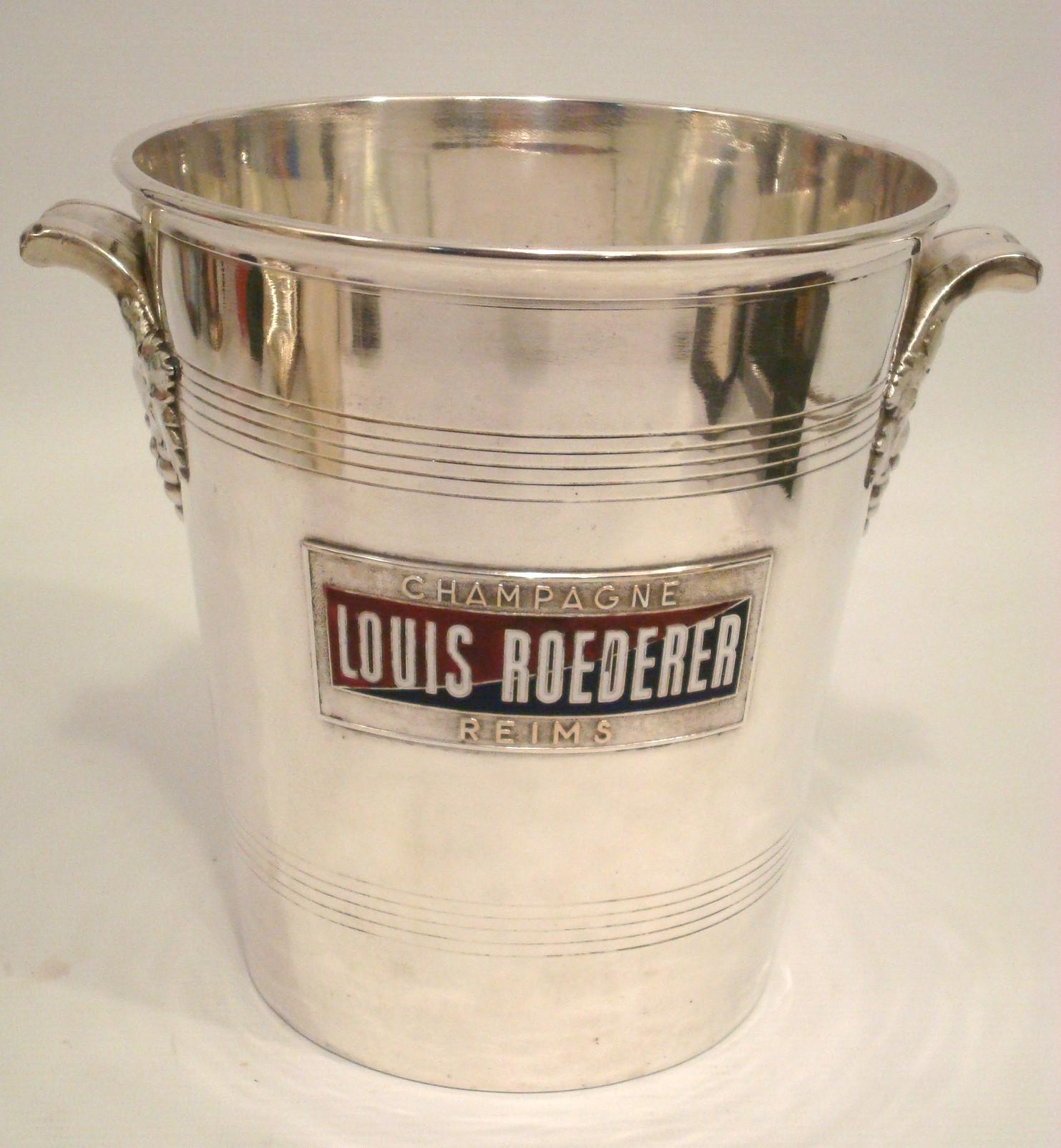 Vintage Mid-Century Louis Roederer Champagne Enamel Cooler  Bucket, Argit France For Sale 1