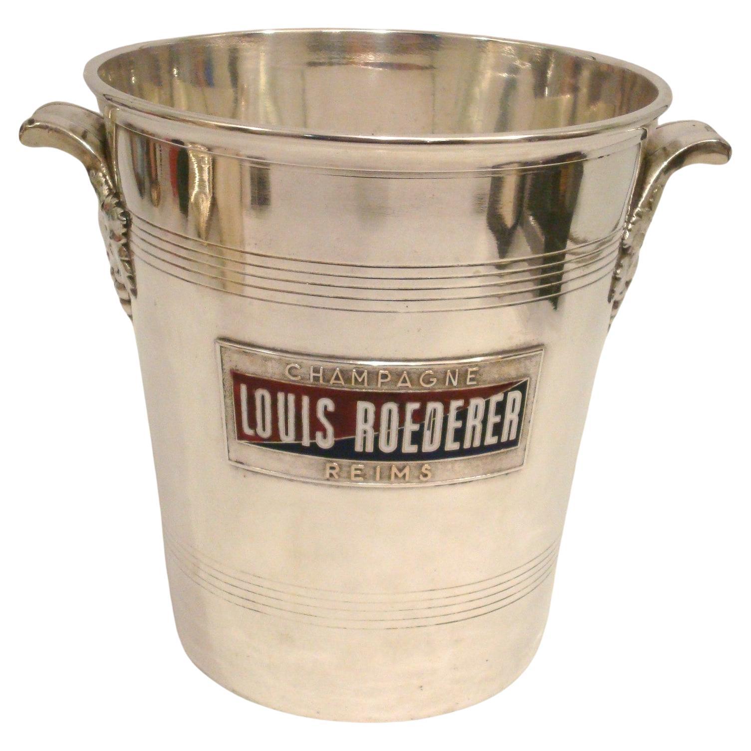 Vintage Mid-Century Louis Roederer Champagne Enamel Cooler  Bucket, Argit France For Sale