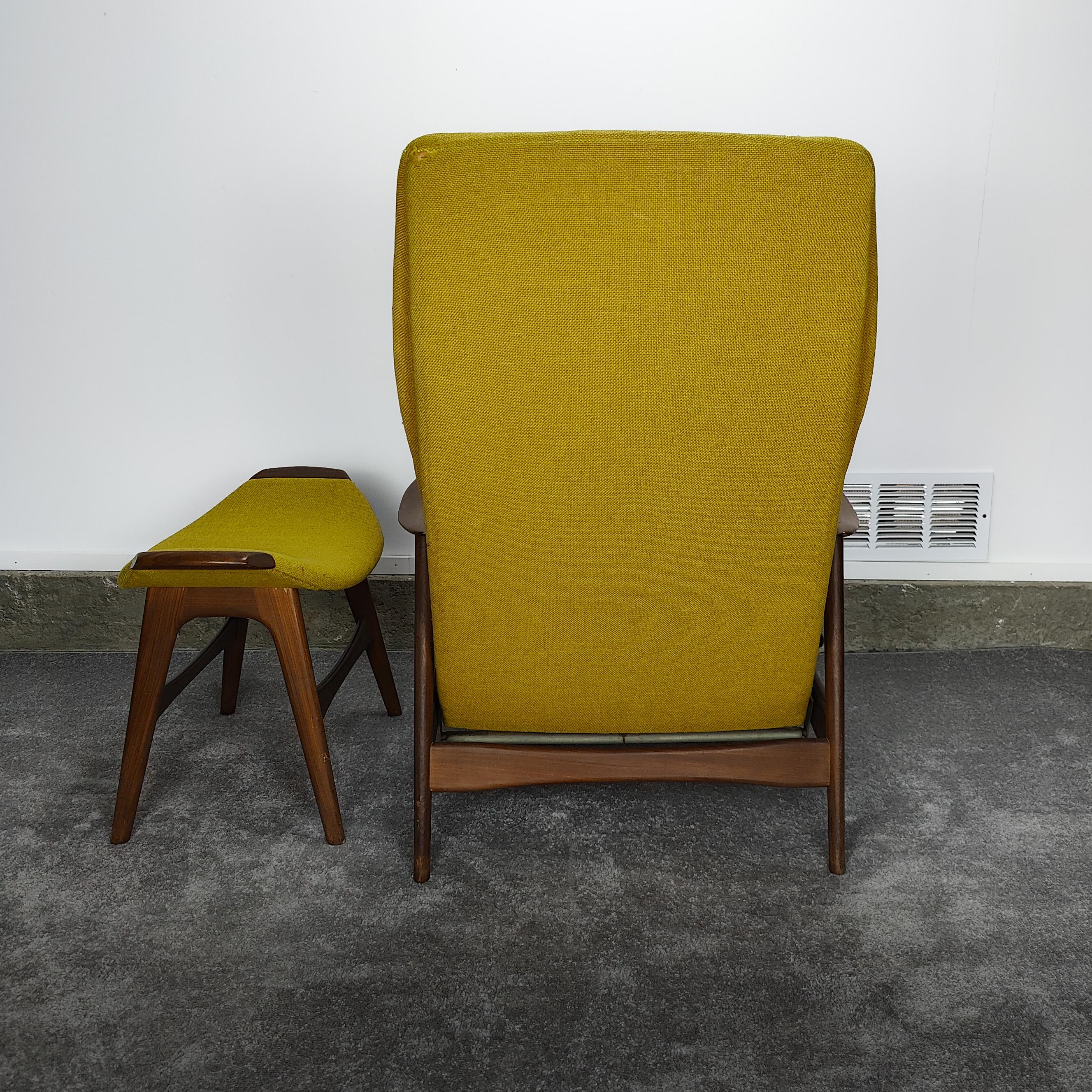 Mid-Century Modern Vintage Midcentury Lounge Chair W/ Ottoman by Arnt Lande for Stokke Fabrikker