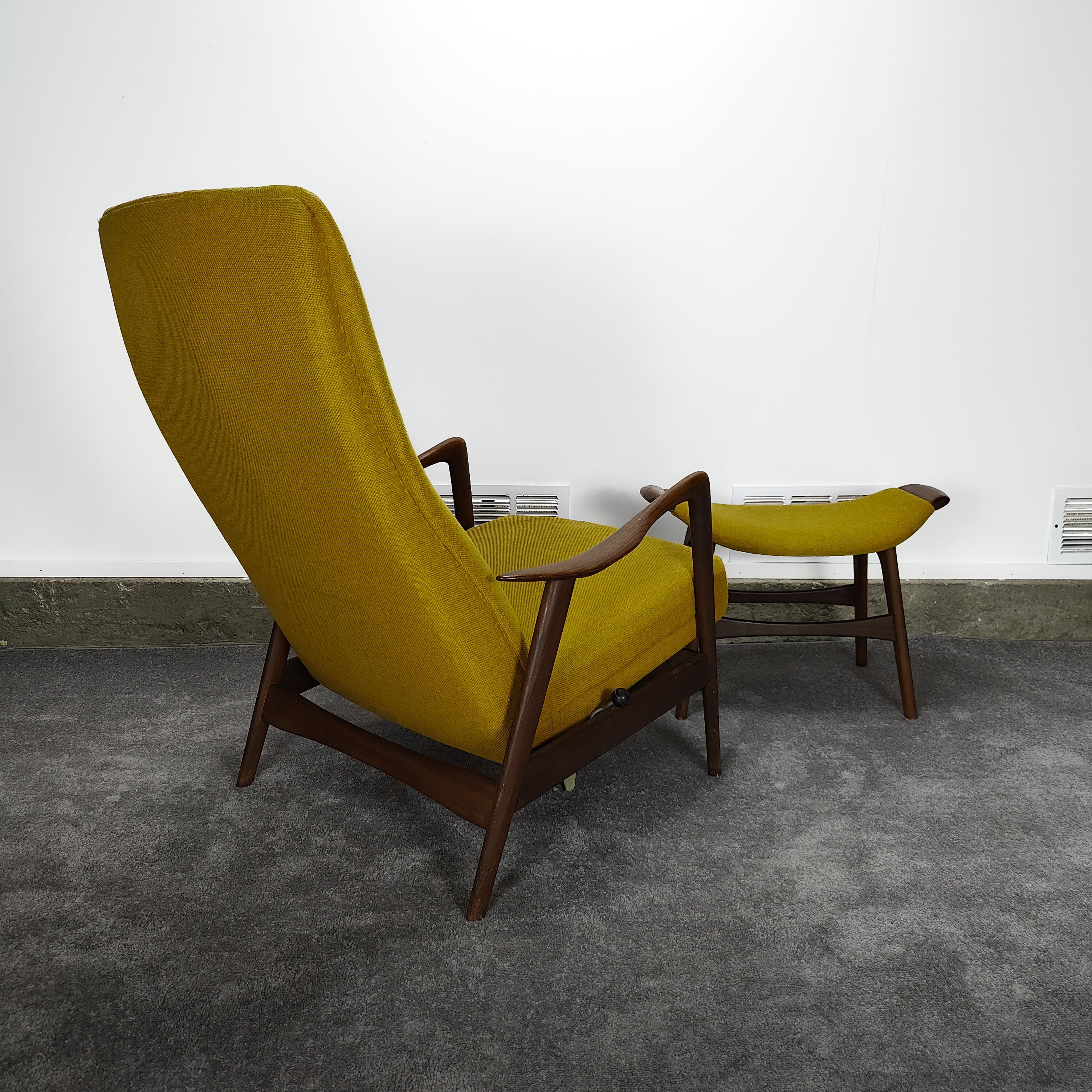 Norwegian Vintage Midcentury Lounge Chair W/ Ottoman by Arnt Lande for Stokke Fabrikker