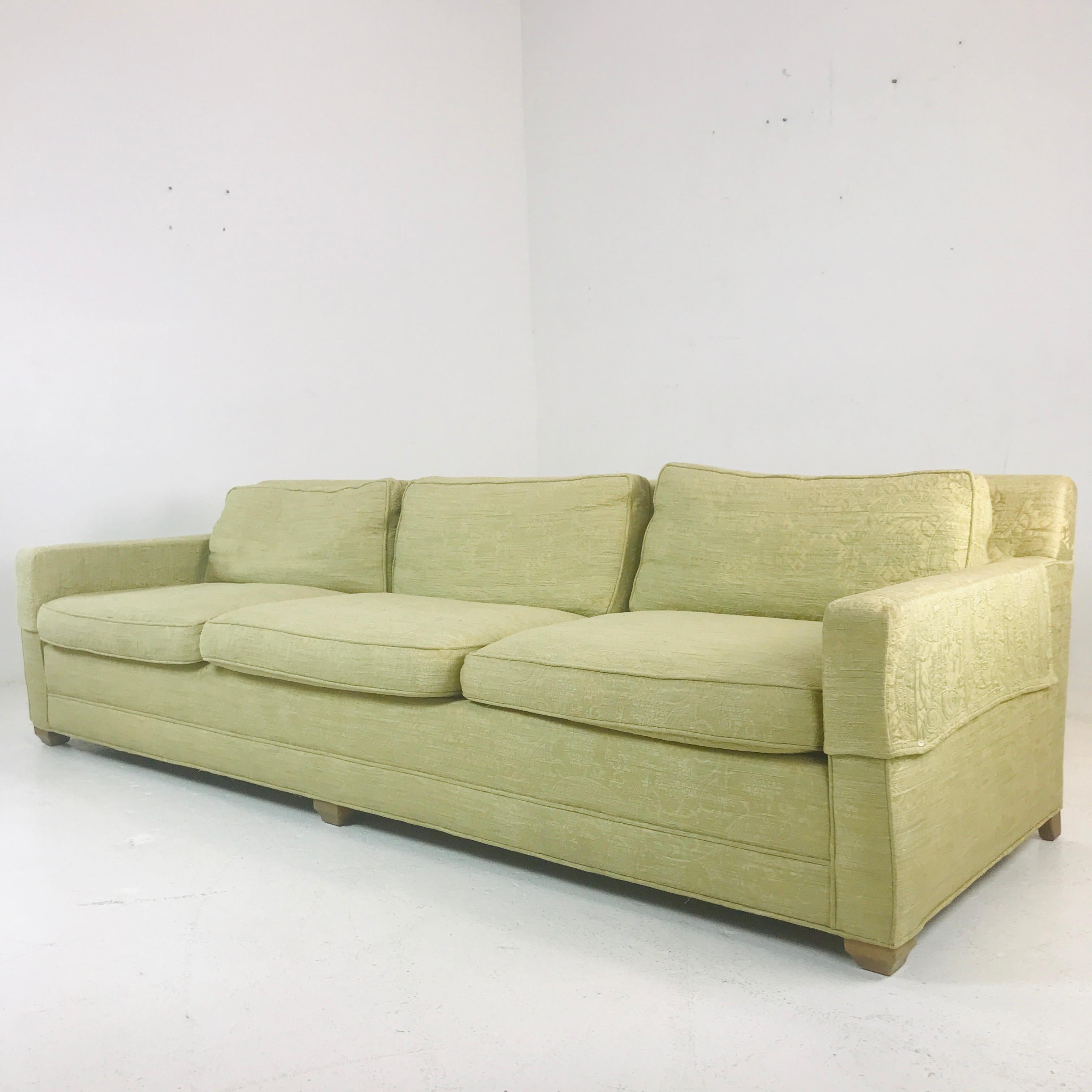 Timeless Classic low profile sofa with excellent proportion and scale. Can be reupholstered with our high quality workroom.
  