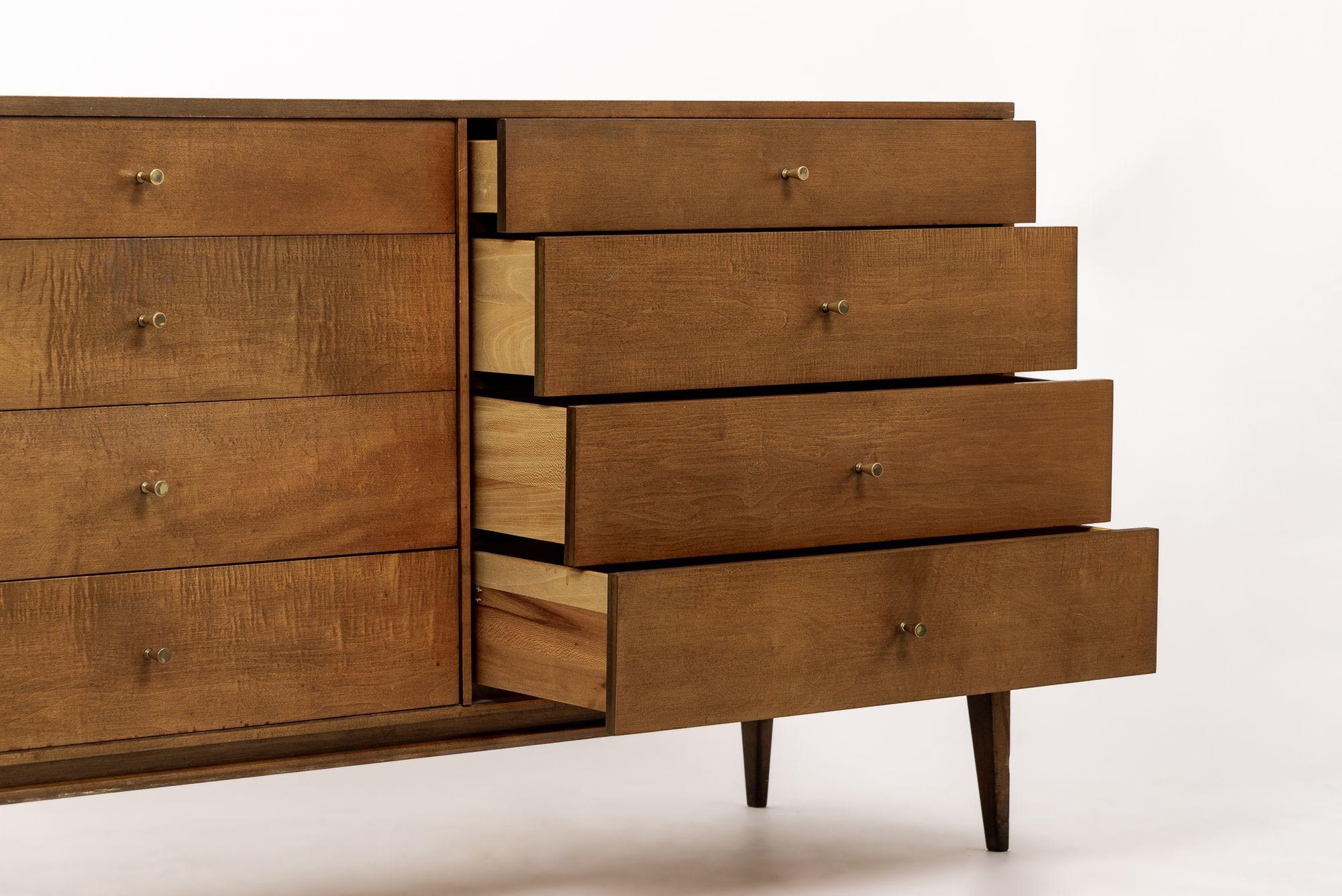 Américain Commode Vintage Mid Century Lowboy Wood par Paul McCobb, années 1950