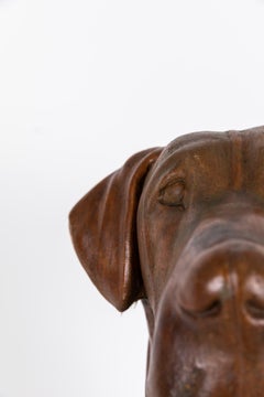 Vintage Mid-Century Lucas Stone Cast Great Dane Dog Bust Statue