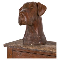 Vintage Mid-Century Lucas Stone Cast Great Dane Dog Bust Statue