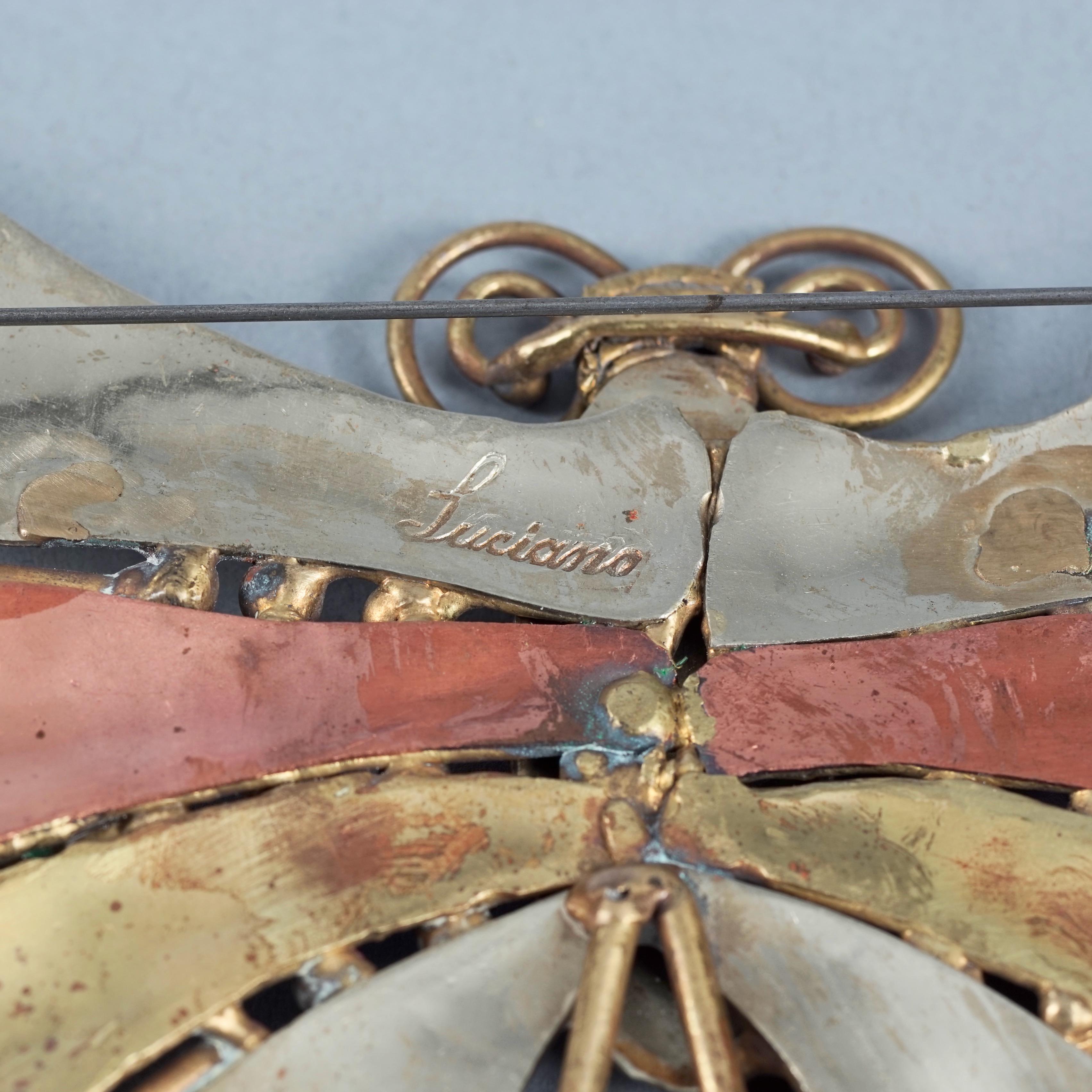 Vintage Mid Century LUCIANO BUSTAMANTE Mexico Butterfly Brutalist Brooch For Sale 6