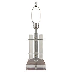 Vintage Mid Century Lucite Lamp Octagonal Brutalist