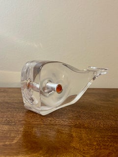 Vintage Mid Century Lucite Whale Sculpture, Cubist Modern