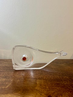 Vintage Mid Century Lucite Whale Sculpture, Cubist Modern