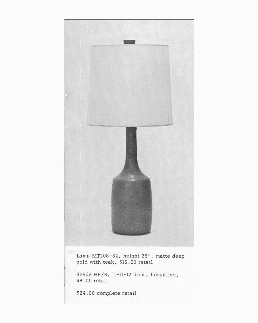 Lampe de bureau vintage mi-siècle M208 en céramique de Jane et Gordon Martz en vente 1