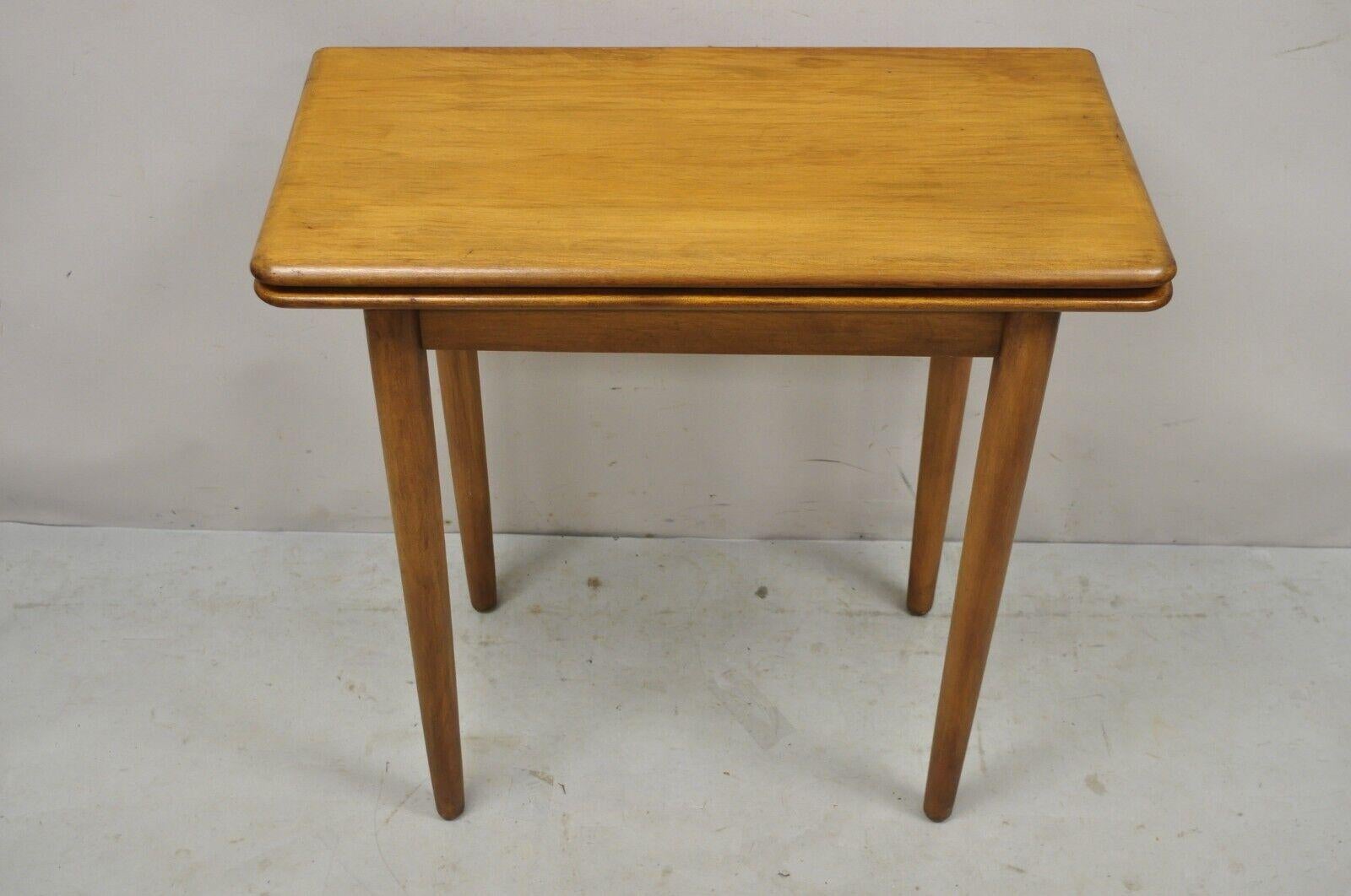 Vintage Mid-Century Maple Wood Expanding Folding Game Table 4