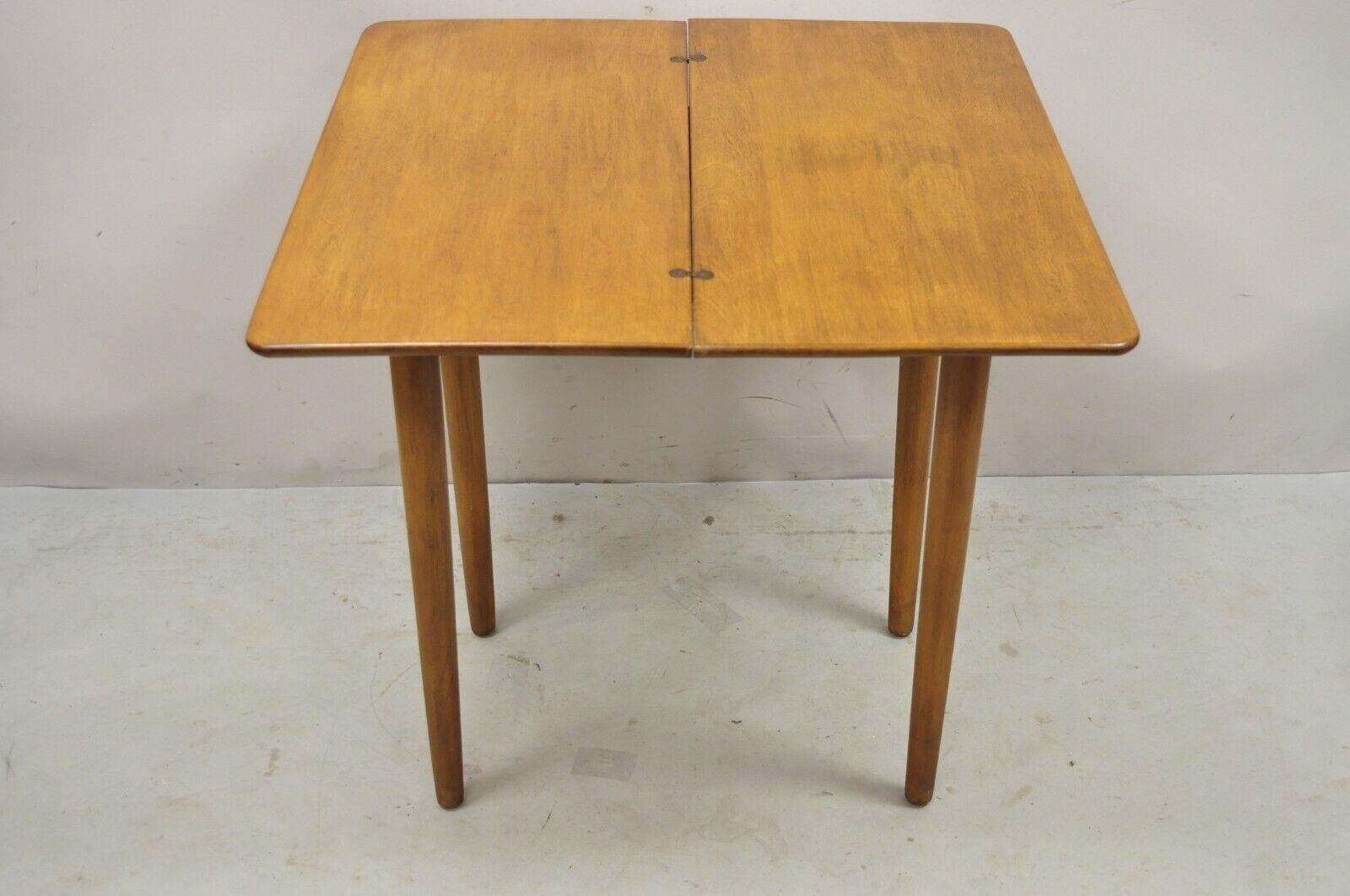 Mid-Century Modern Vintage Mid-Century Maple Wood Expanding Folding Game Table