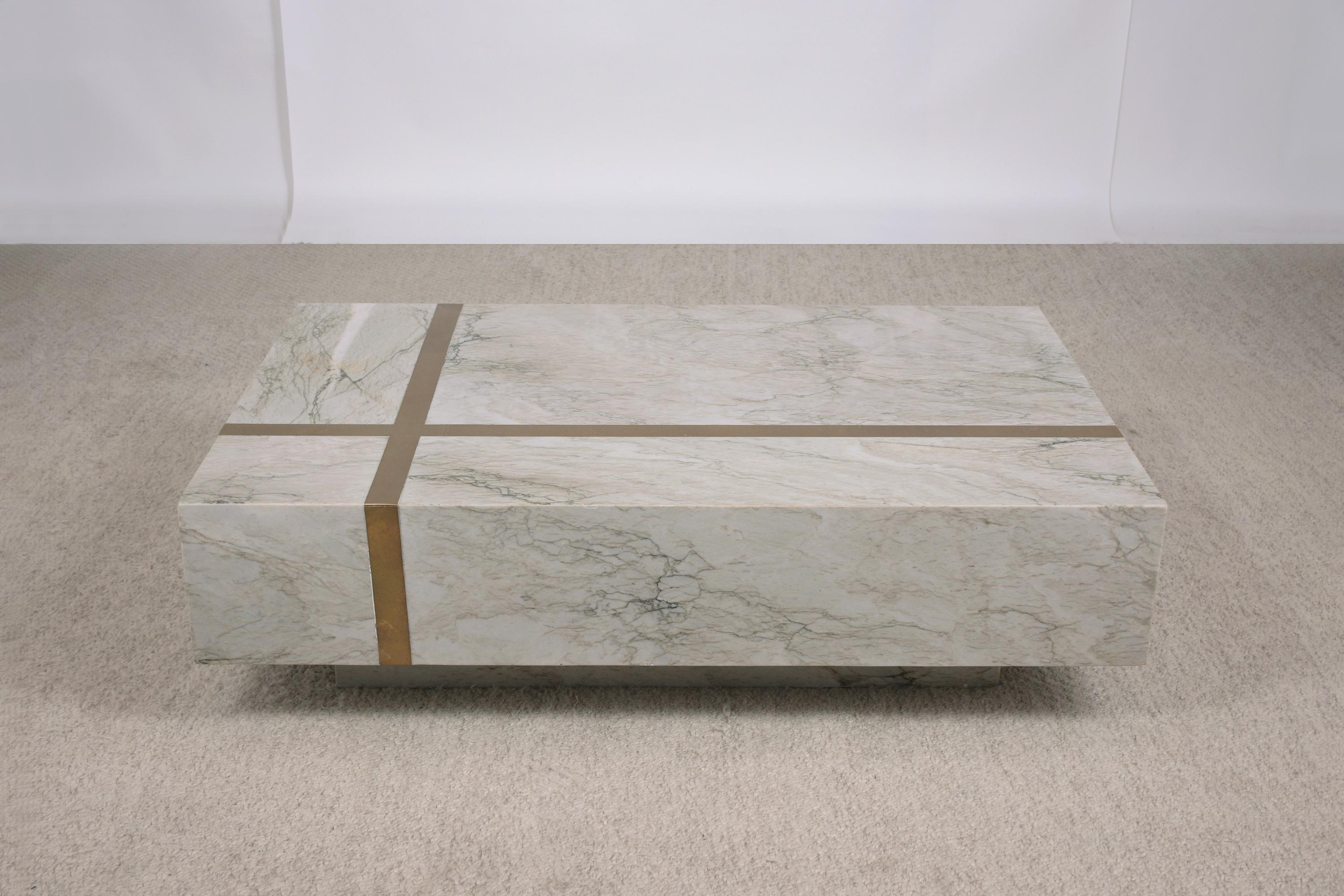 marble block coffee table