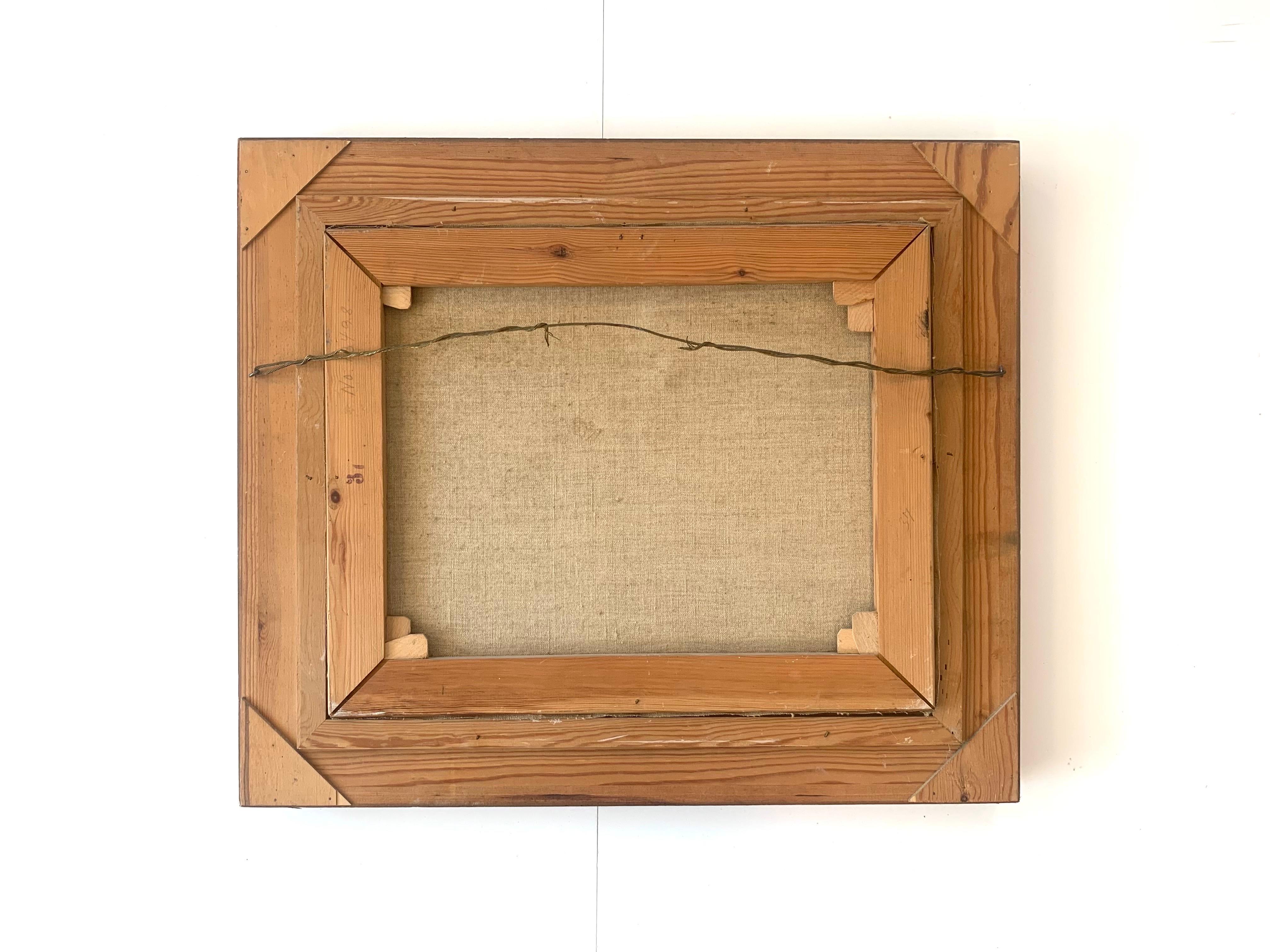 Quadro ad olio marittimo della metà del secolo scorso con mucche e sole che squarcia il cielo in vendita 4