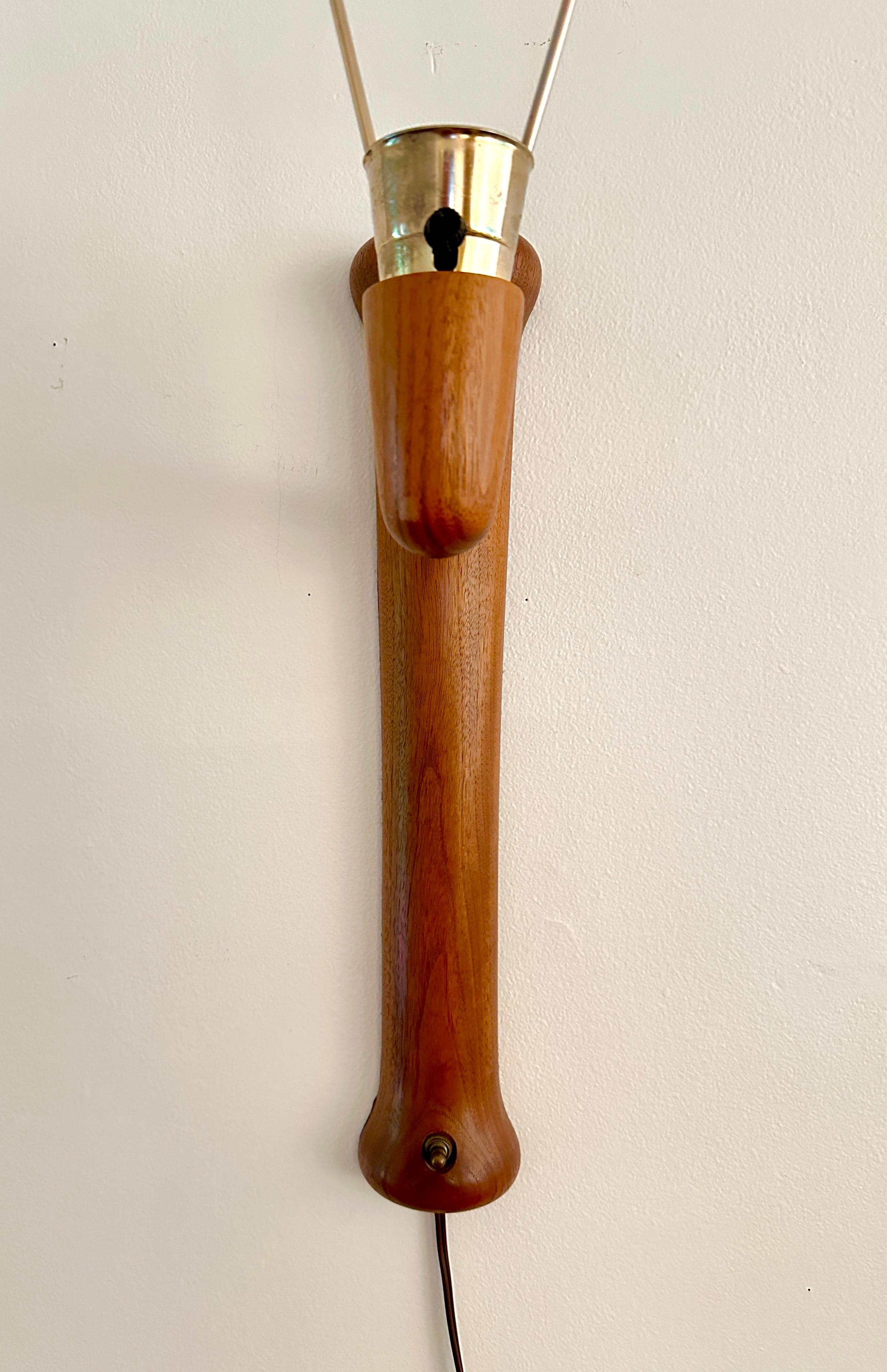 Vintage Mid Century Marshall Studios, Inc. Teak Wall Sconce 4