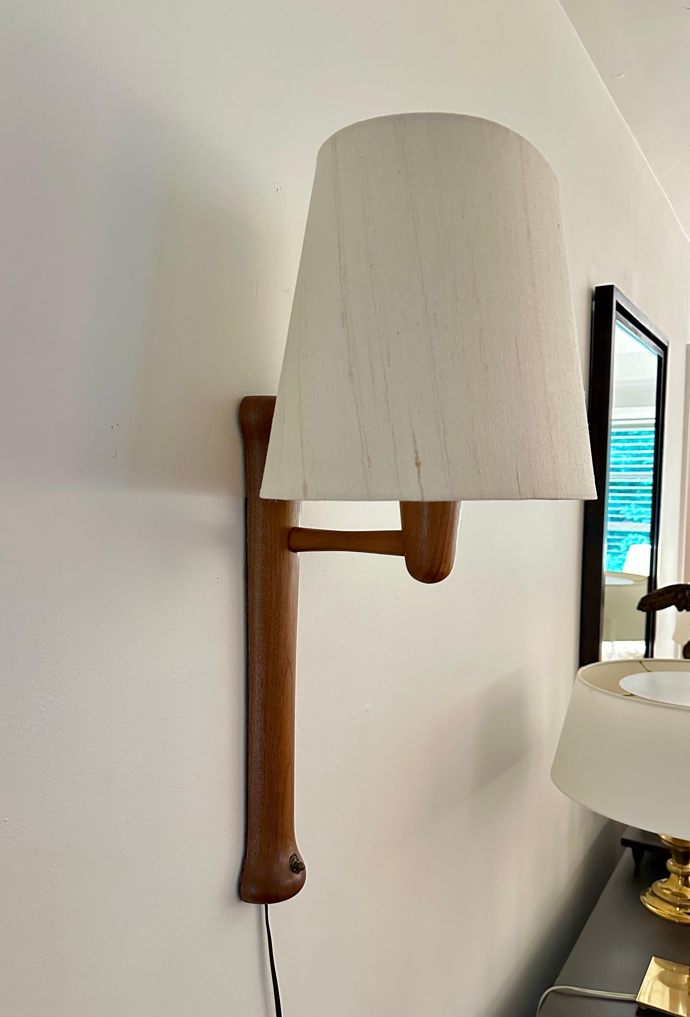 American Vintage Mid Century Marshall Studios, Inc. Teak Wall Sconce
