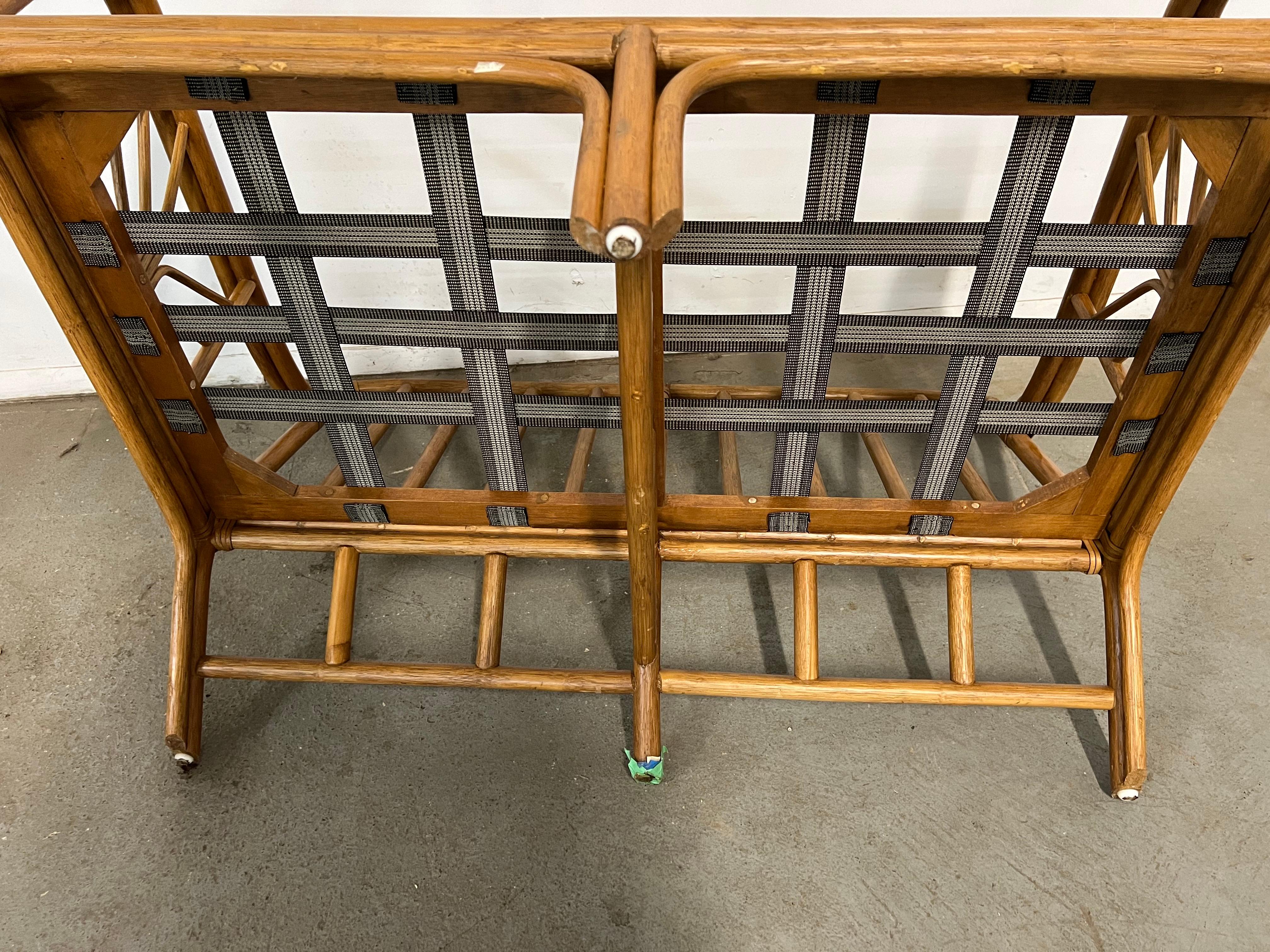 Vintage Mid Century Mcguire Style Rattan 4 Piece Sofa Set 5