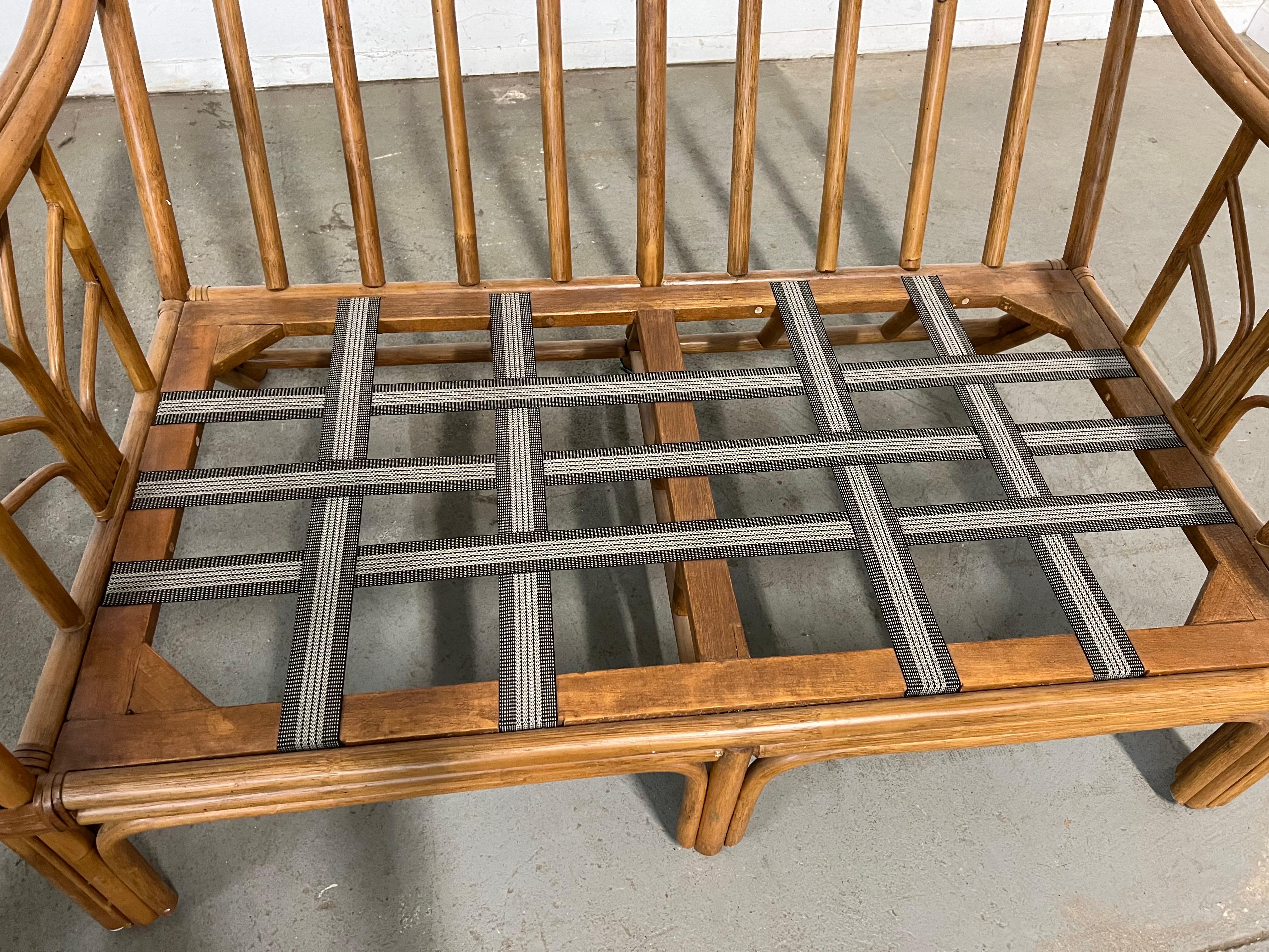 Vintage Mid Century Mcguire Style Rattan 4 Piece Sofa Set 8