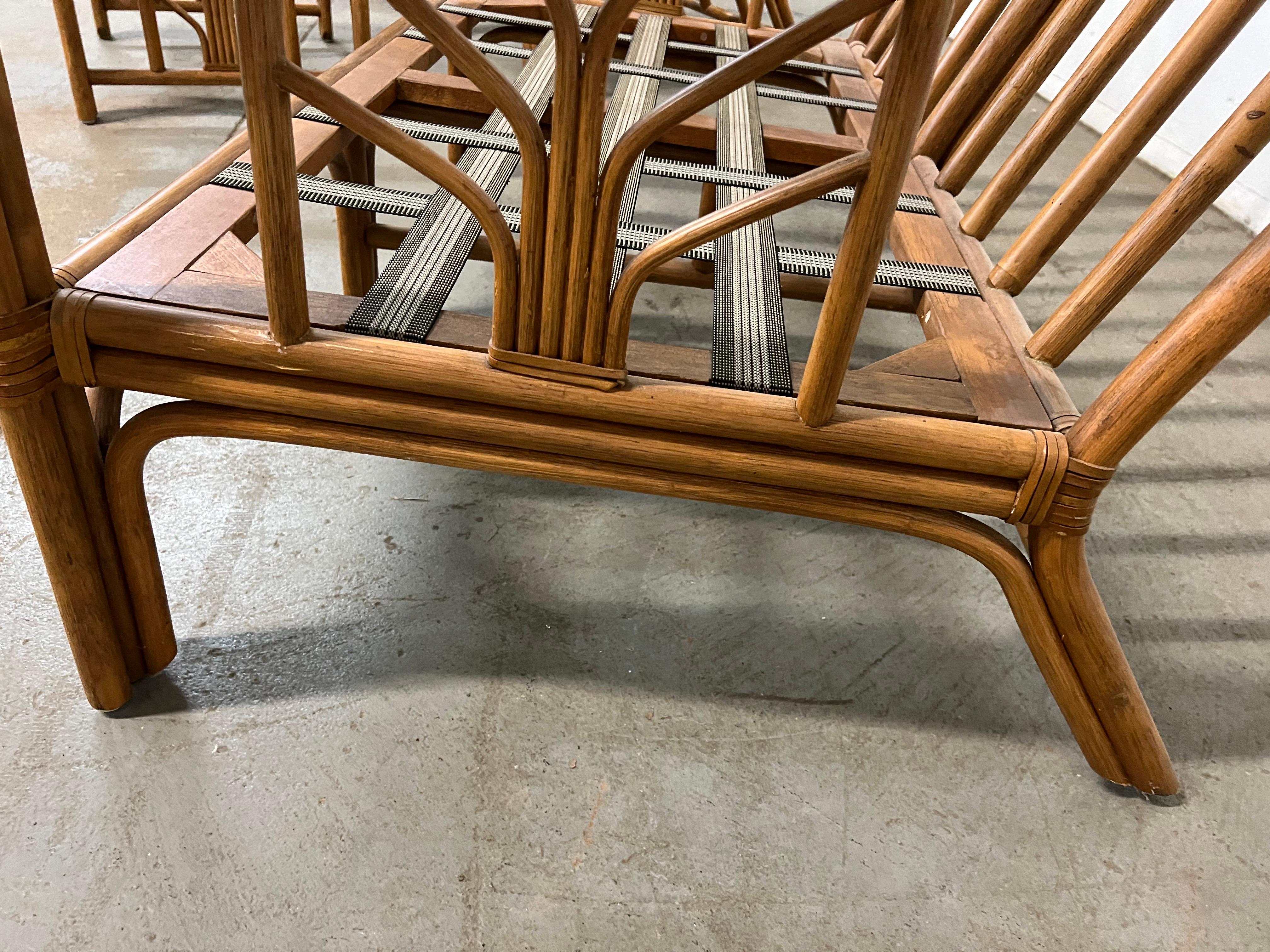 Vintage Mid Century Mcguire Style Rattan 4 Piece Sofa Set 3