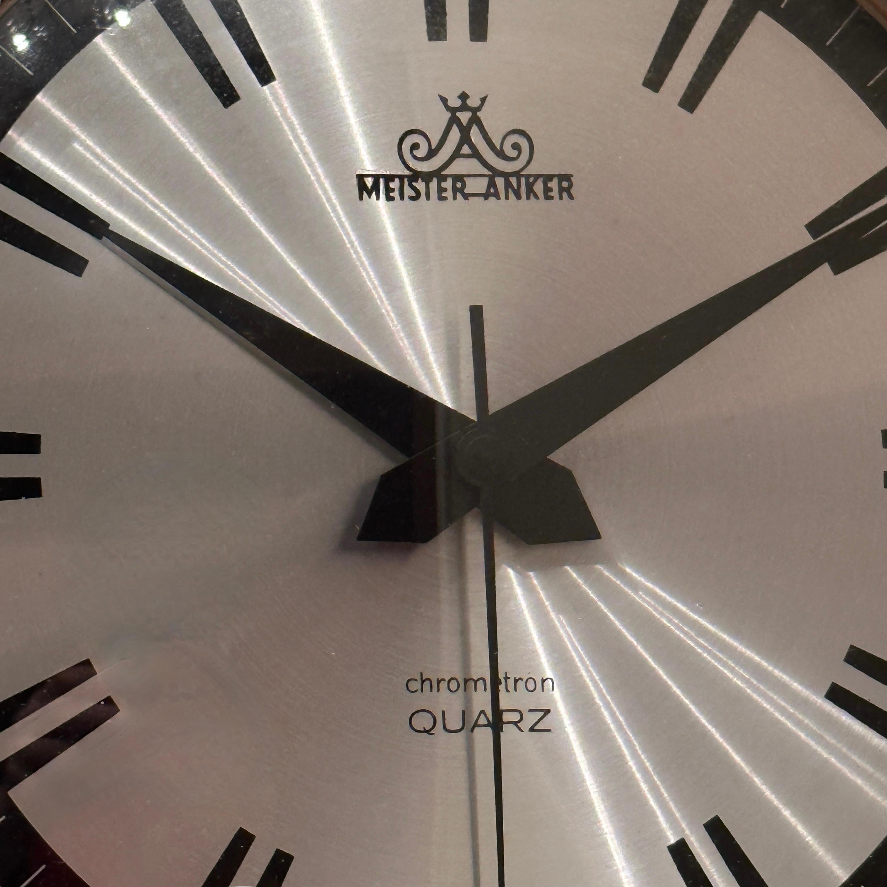 Vintage Mid-Century Meister Anker Sunburst Starburst Brass Wall Clock 3