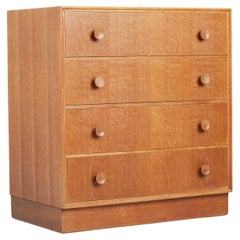 Vintage Mid Century Meredew Chest of Four Drawers in Oak