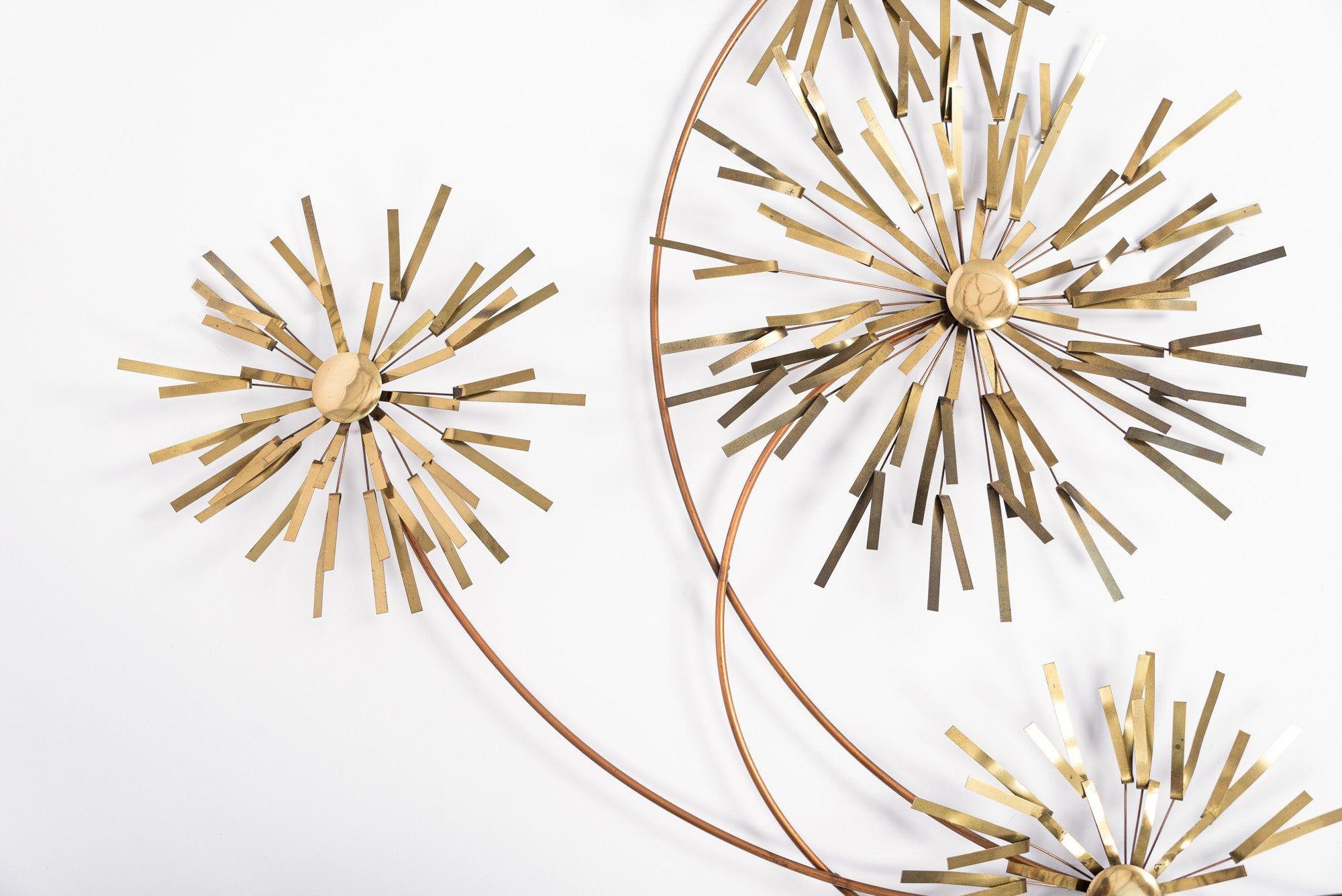 Hand-Crafted Vintage Mid Century Metal Wall Art Sculpture by Curtis Jere, 1983