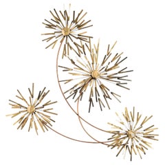 Vintage Mid Century Metal Wall Art Sculpture by Curtis Jere, 1983